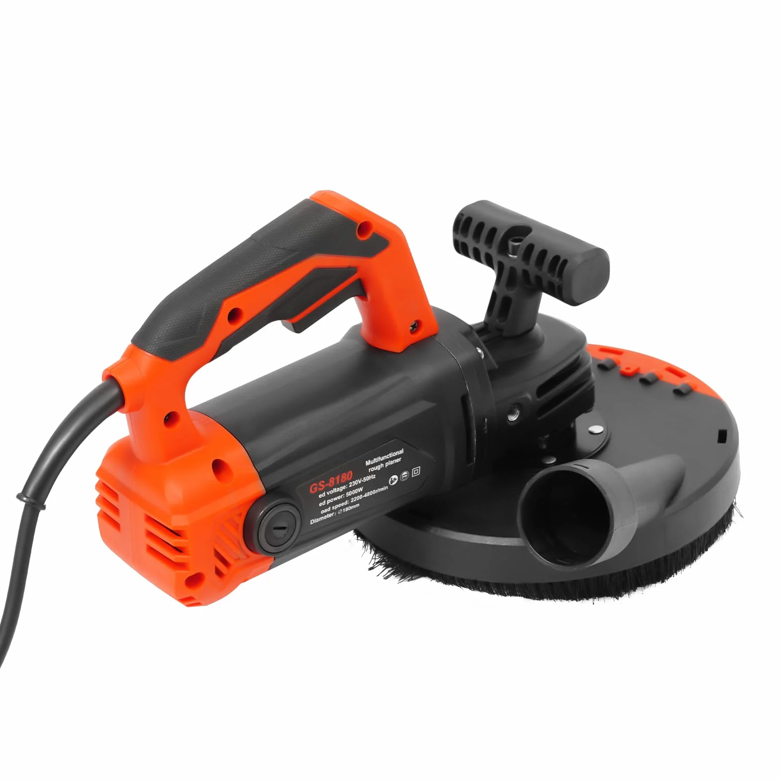 Szlifierka do betonu, frezarka remontowa, zestaw 180 mm, 5000 W, szlifierka kątowa z osłoną przeciwpyłową, z regulacją prędkości obrotowej 1-6 biegów, do szlifowania ścian cementowych, podłóg