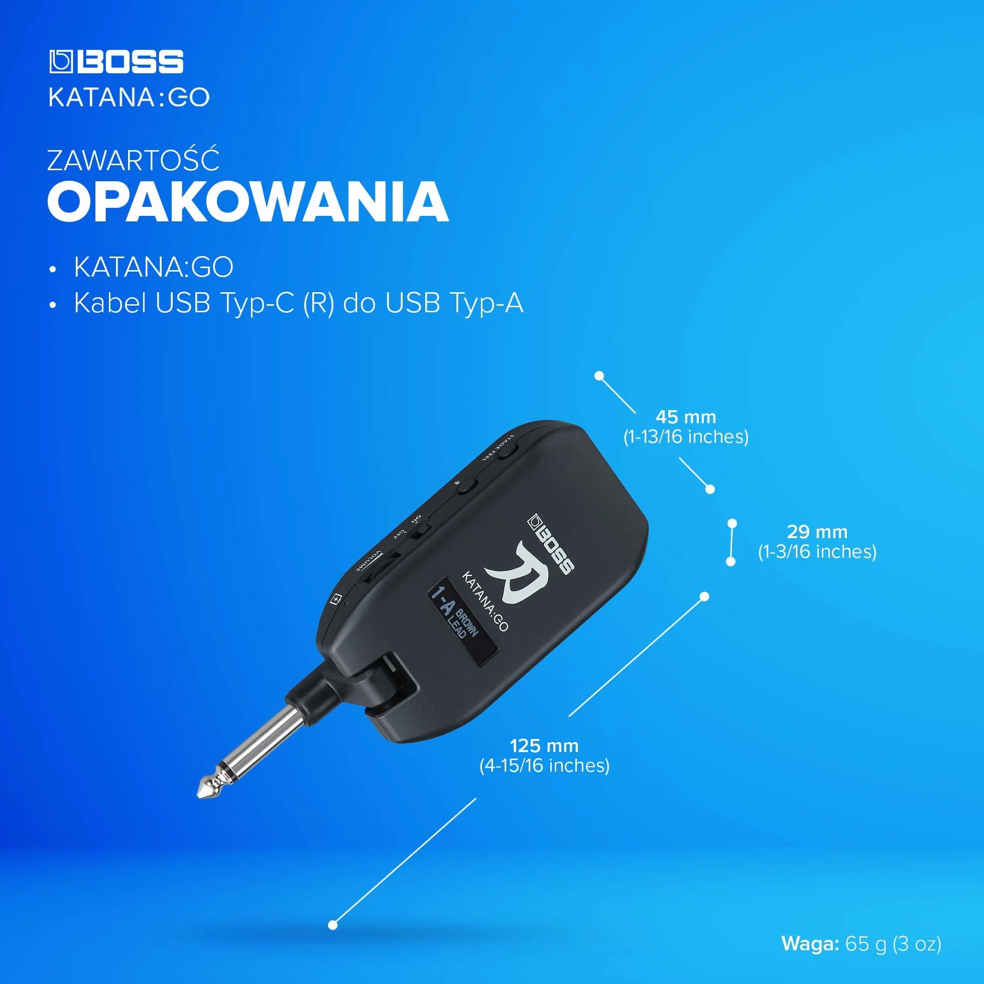 BOSS KATANA:GO - Osobisty Wzmacniacz Słuchawkowy do Gitary i Basu - Gotowe do Grania Dźwięki ze Wzmacniaczy Katana - Zaawansowana Technologia Przestrzenna