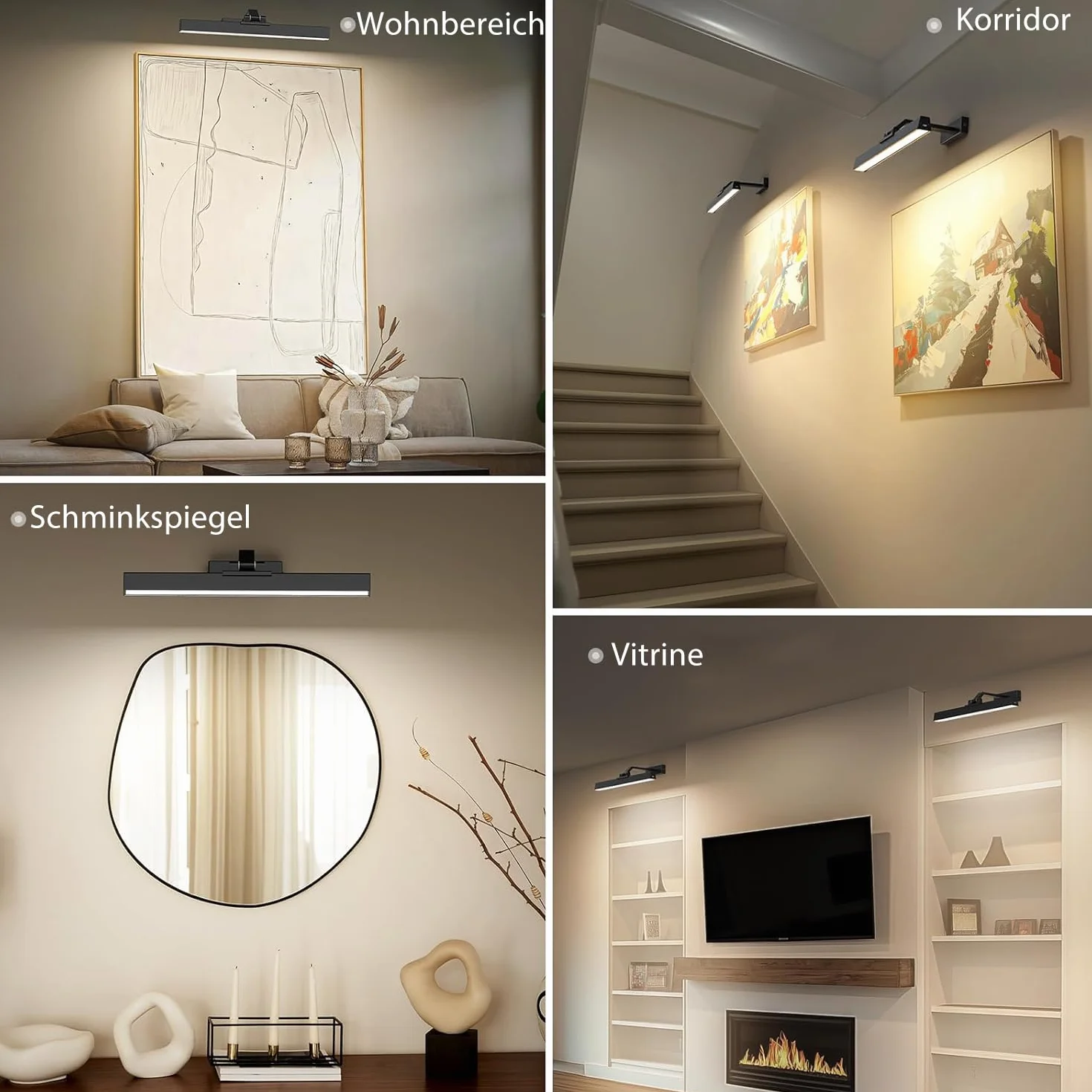 AIBOO Bezprzewodowa lampa do zdjęć LED, ładowana, z pilotem zdalnego sterowania, zasilanie bateryjne, oświetlenie obrazu, lampa ścienna