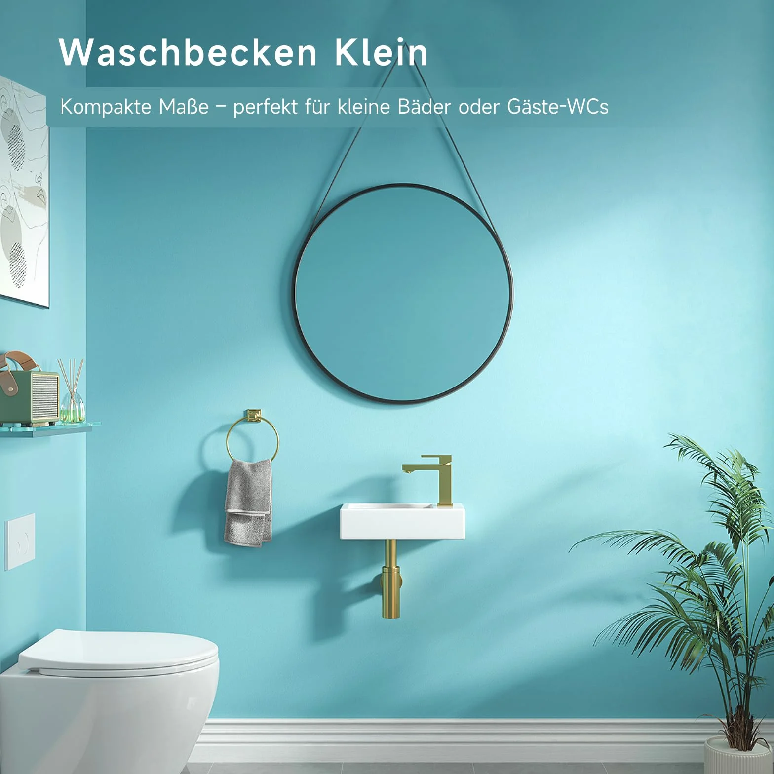 Mini umywalka, mała umywalka, WC dla gości, otwór na kran po prawej stronie | Umywalka wisząca łazienkowa umywalka ceramiczna, umywalka do rąk umywalka nablatowa biała, 37 x 18,5 x 9 cm