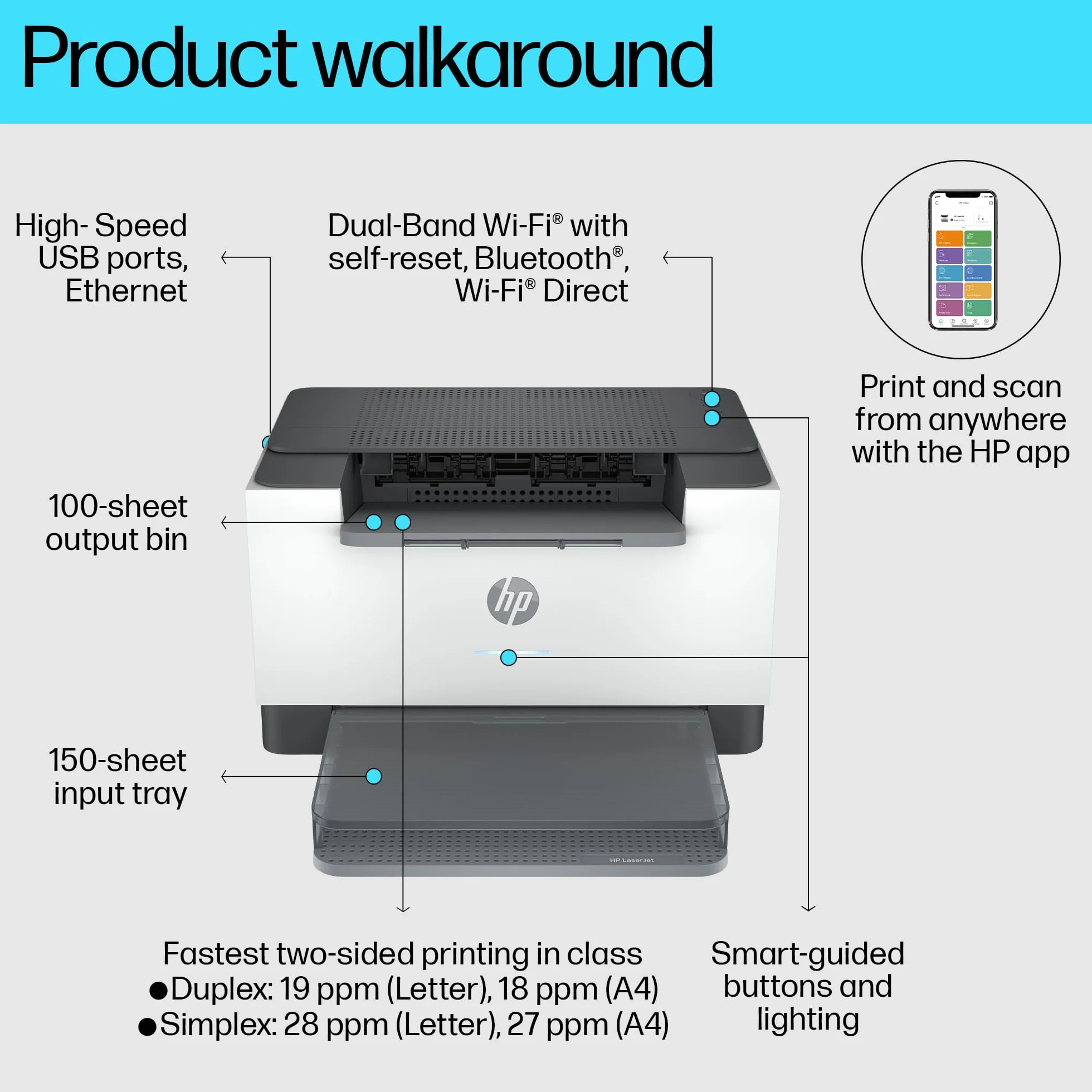 HP LaserJet M207dw Printer