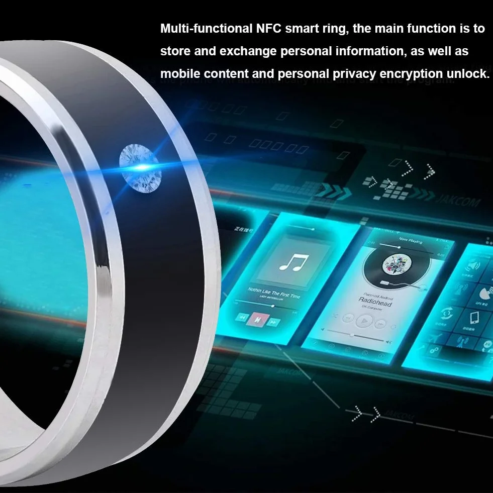 01 Inteligentny Magic Wearable Device - wielofunkcyjny Smart Ring z czułym chipem NFC do telefonów komórkowych (rozmiar 11, 12)