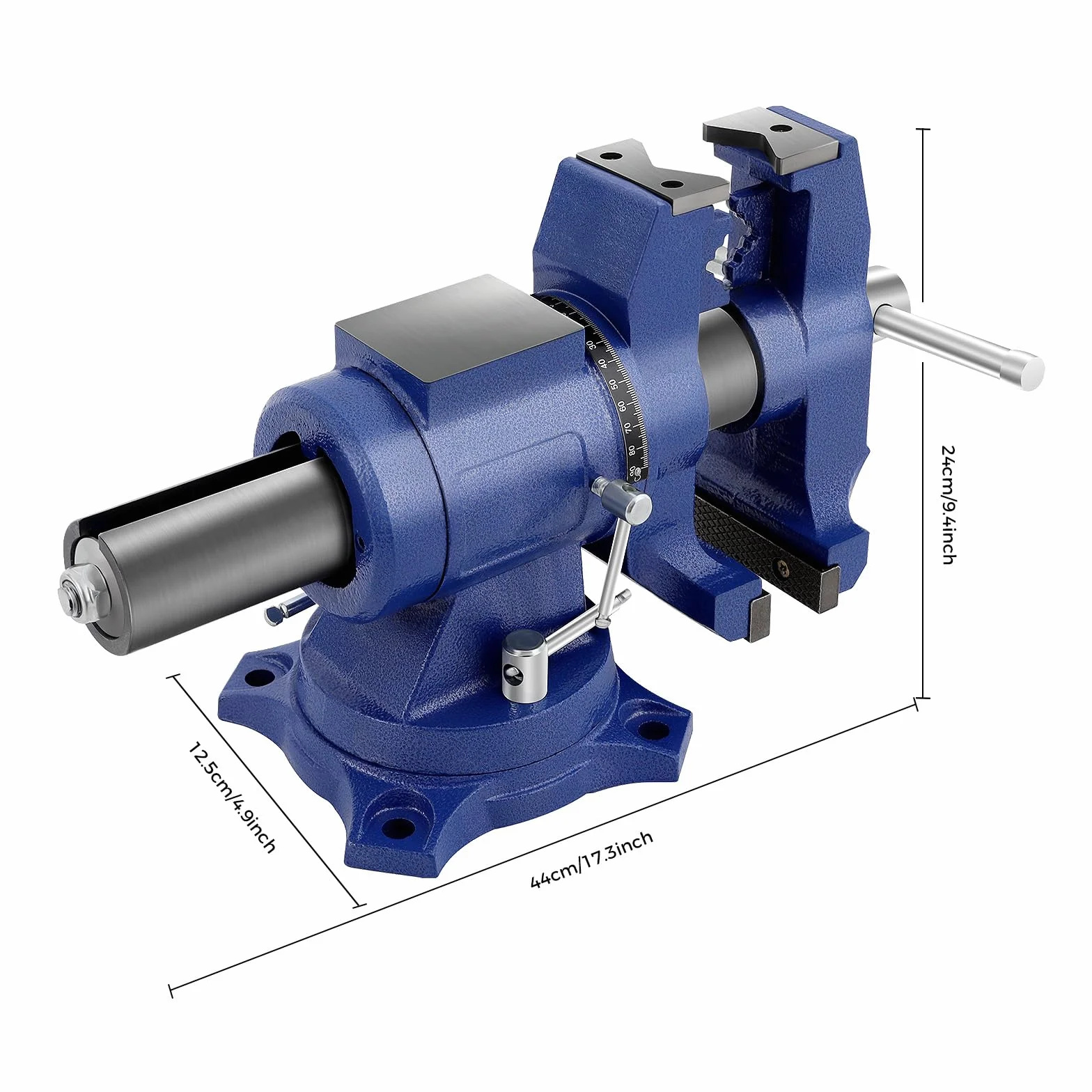 Imadło 125 mm, żeliwo, 5 cali, wielofunkcyjna ławka, obracana o 360°, ciężkie przemysłowe imadło, stojące imadło równoległe, do szlifierek powierzchniowych.