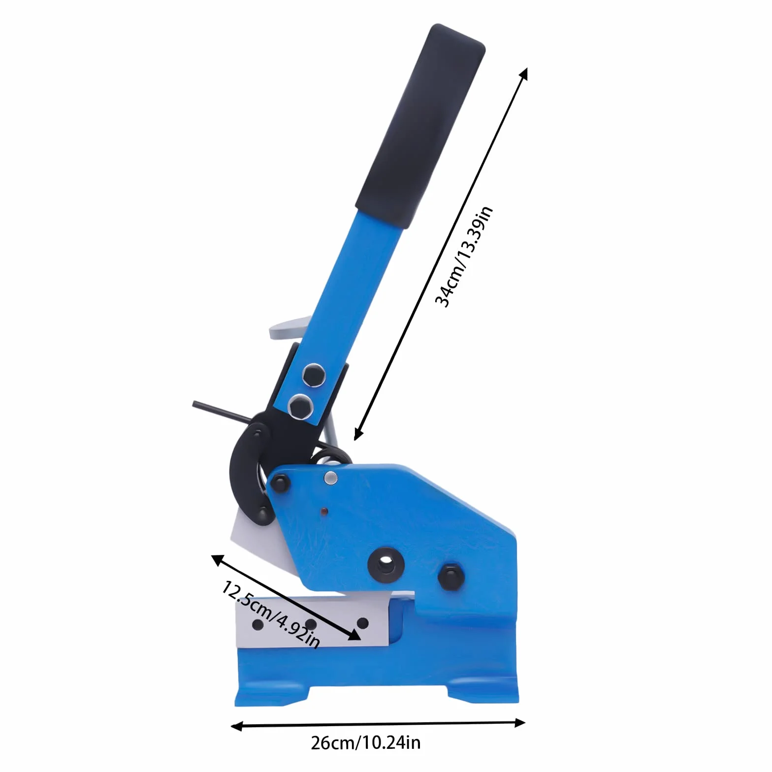 Nożyce dźwigniowe do blachy o długości 125 mm, nożyce dźwigniowe, metalowe z regulowanym zaciskiem, ręczna płyta, płaska do cięcia blachy stalowej, stali płaskiej i okrągłej