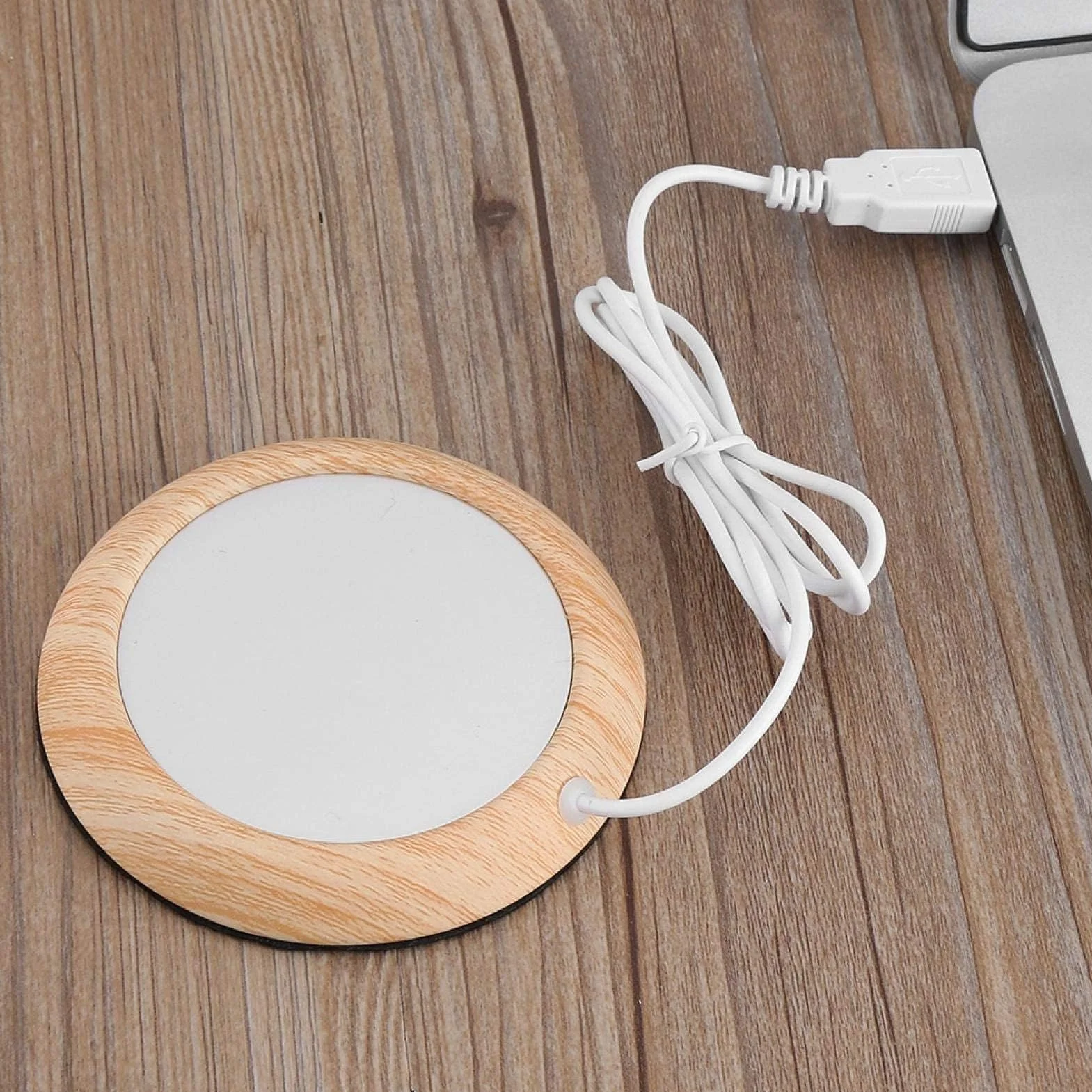 Garosa podgrzewacz do filiżanek 4 cali, mata grzewcza USB 5 V z funkcją utrzymywania ciepła 176°F/80℃ dla kawy, kakao, herbaty i mleka