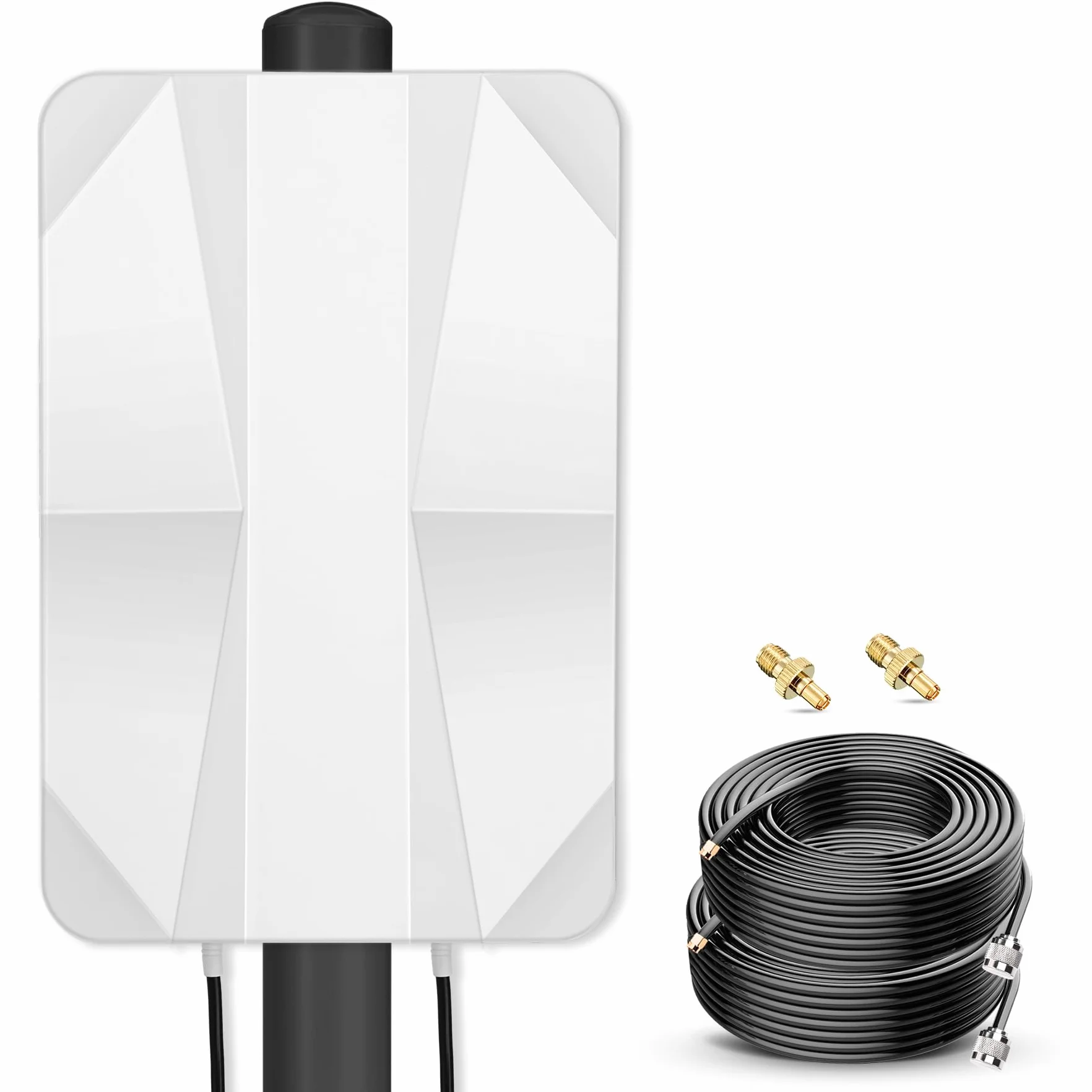 Antena panelowa 4G LTE 5G Outdoor Mimo Directional 700-2700 | 3300-3800 MHz antena do 12 dBi z kablem 10 metrowym TS9 SMA, kompatybilna z modemem routera 5G 3G 4G LTE