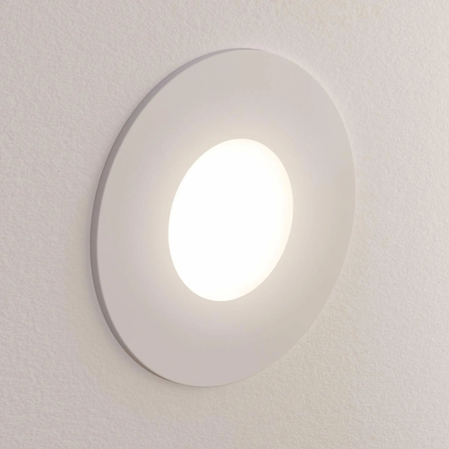 ledscom.de 10 Lampa schodowa LED/wpuszczana lampa ścienna FEX do użytku wewnątrz i na zewnątrz, okrągła, Ø 85 mm, ciepła biel