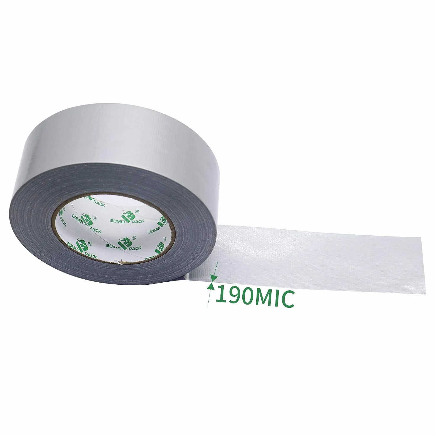 BOMEI PACK 12 rolek srebrnej taśmy pancernej – 50 mm x 50 m, mocno klejąca, ręcznie rozrywana, wzmocniona tkaniną, kolor: srebrno-szary, taśma z tkaniny, taśma naprawcza