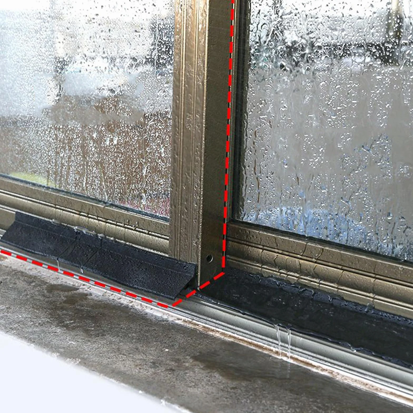 Elastyczna gumowa uszczelka do drzwi i pryszniców – samoprzylepna, wodoodporna taśma zabezpieczająca przed warunkami atmosferycznymi – 4,5 cm x 5 m, trwała bariera przeciwdeszczowa