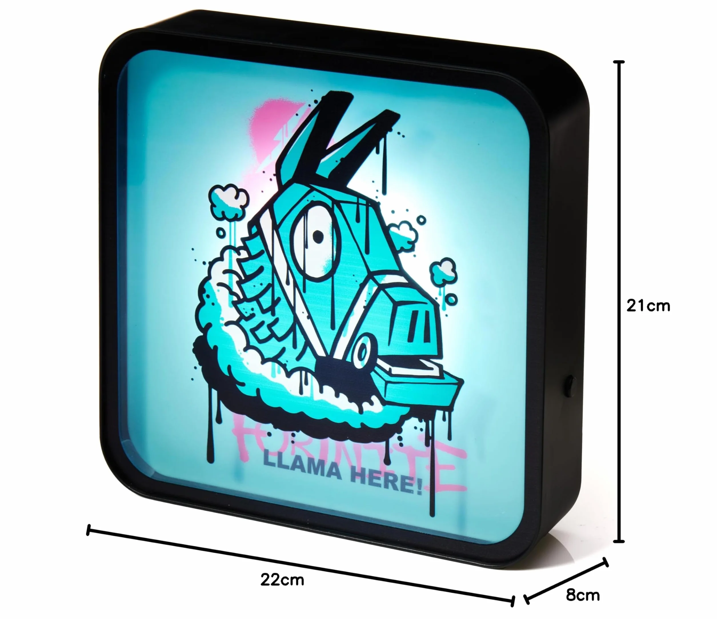 Numskull Fortnite akrylowa lampa LED Light Box – oficjalna lampa LED z lamą, na biurko lub na ścianie, zasilana przez USB lub baterię, wysokość 22 cm