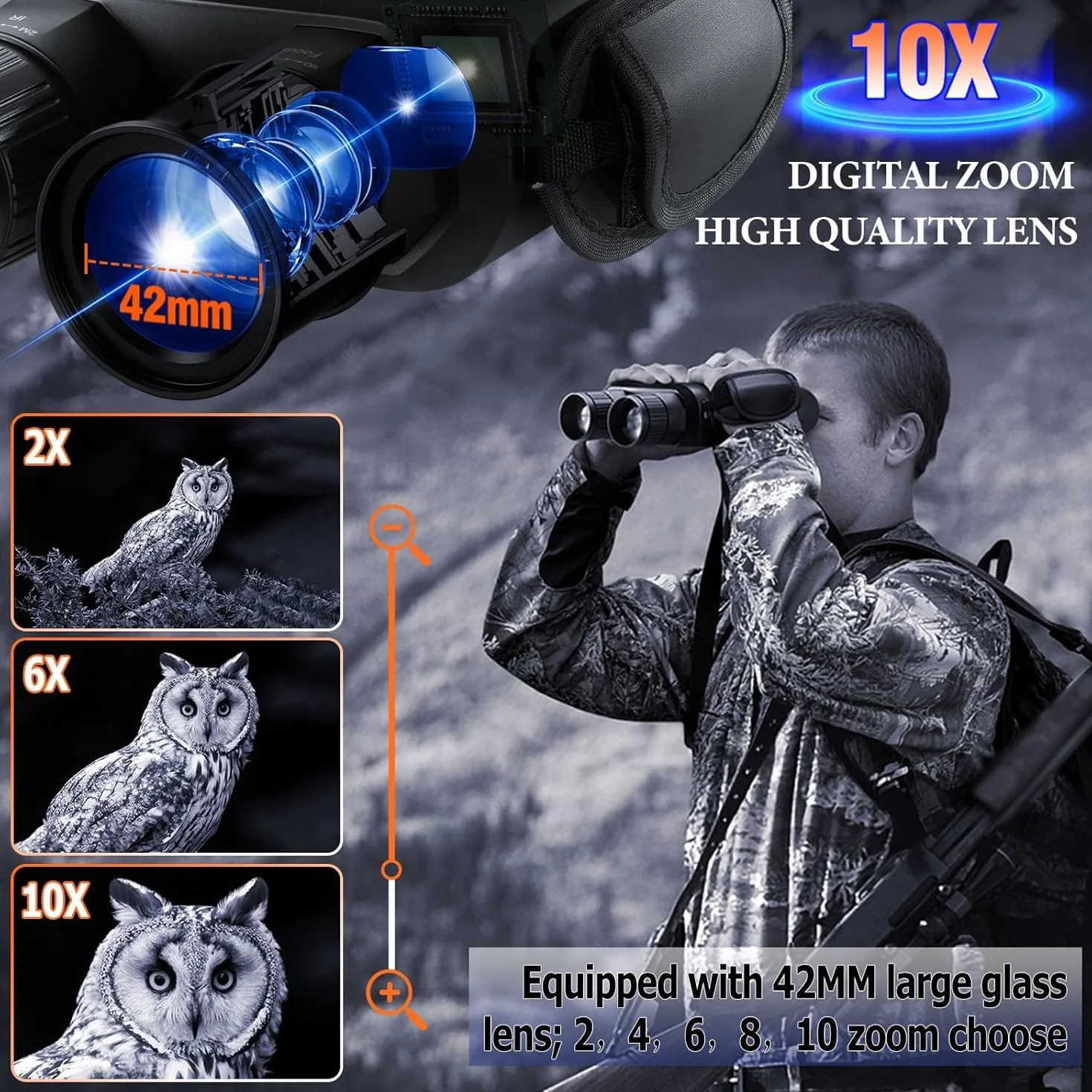 HD Cyfrowa Lornetka Noktowizyjna 7000 mAh 5x Zoom Duży Ekran TFT LCD