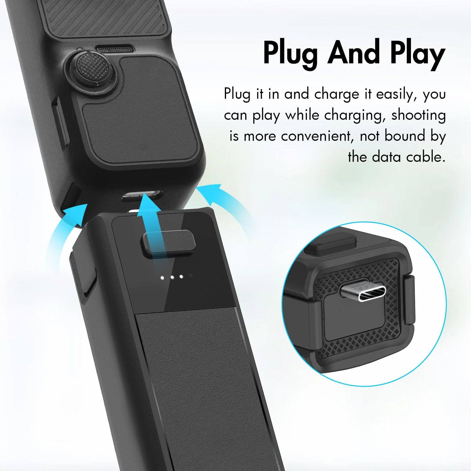 Uchwyt Baterii do Pocket 3, 2800 mAh Power Bank z Gwintem 1/4 Cala