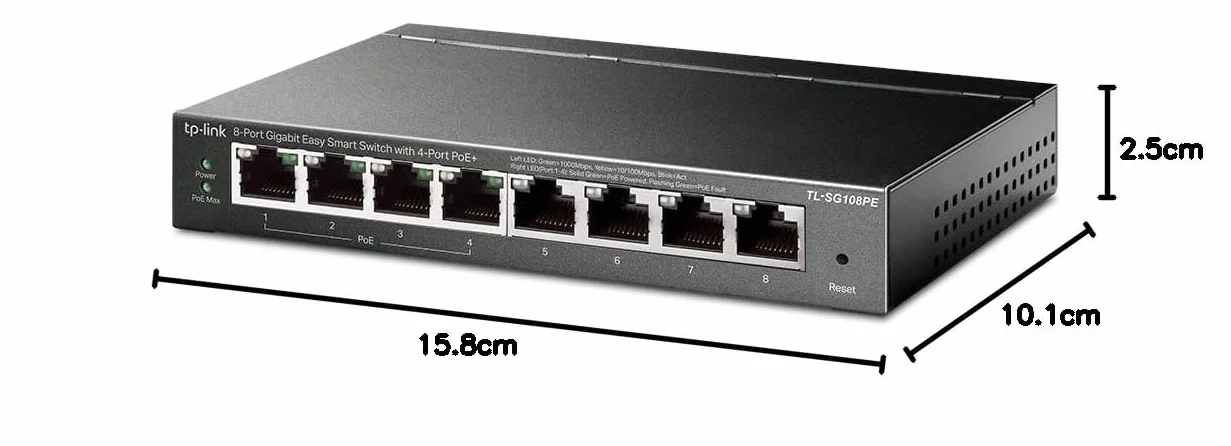 TP-Link TL-SG108PE Easy Smart Switch 8× Gigabit PoE+ 64 W VLAN QoS