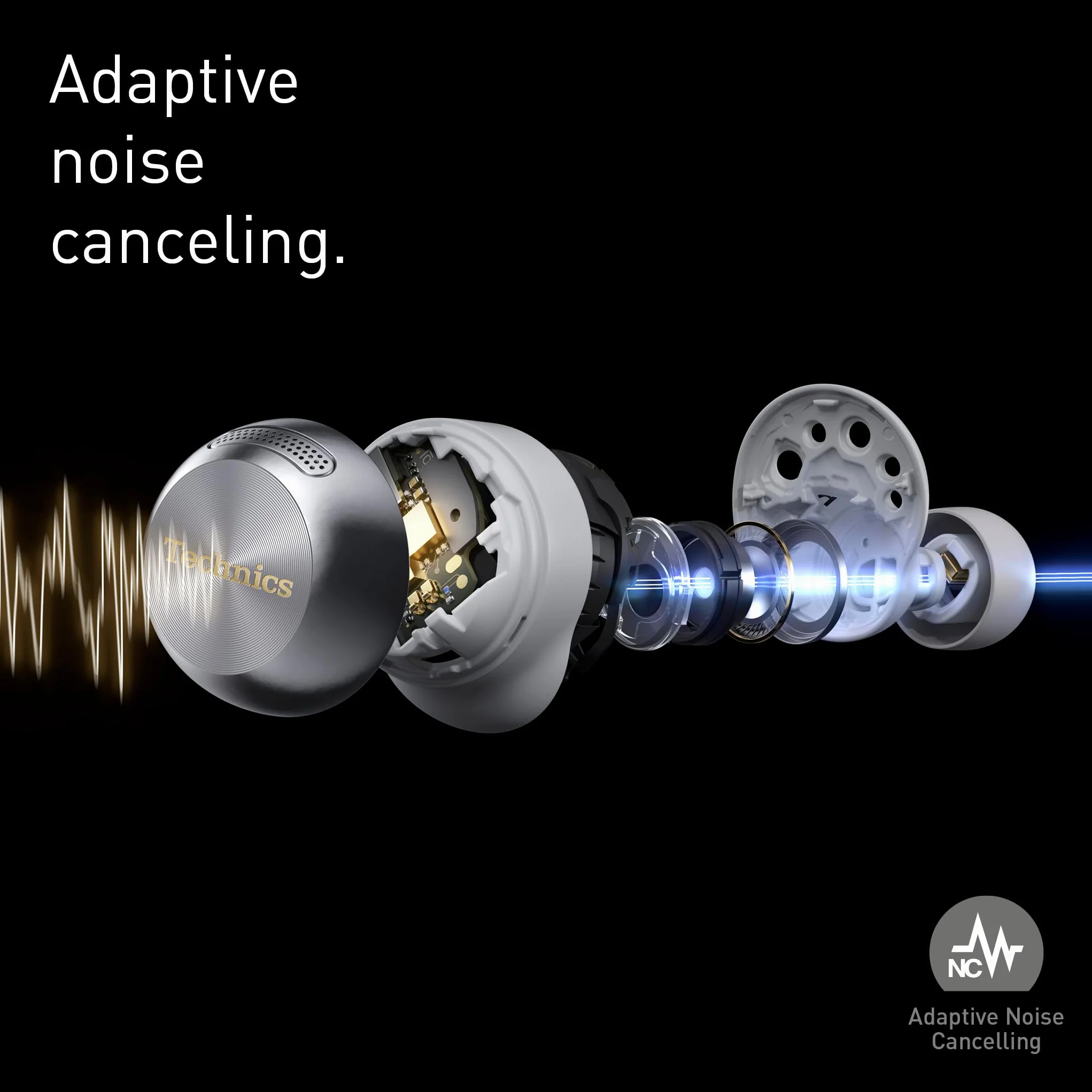 Bezprzewodowe słuchawki douszne AZ100 z magnetycznym przetwornikiem fluidalnym