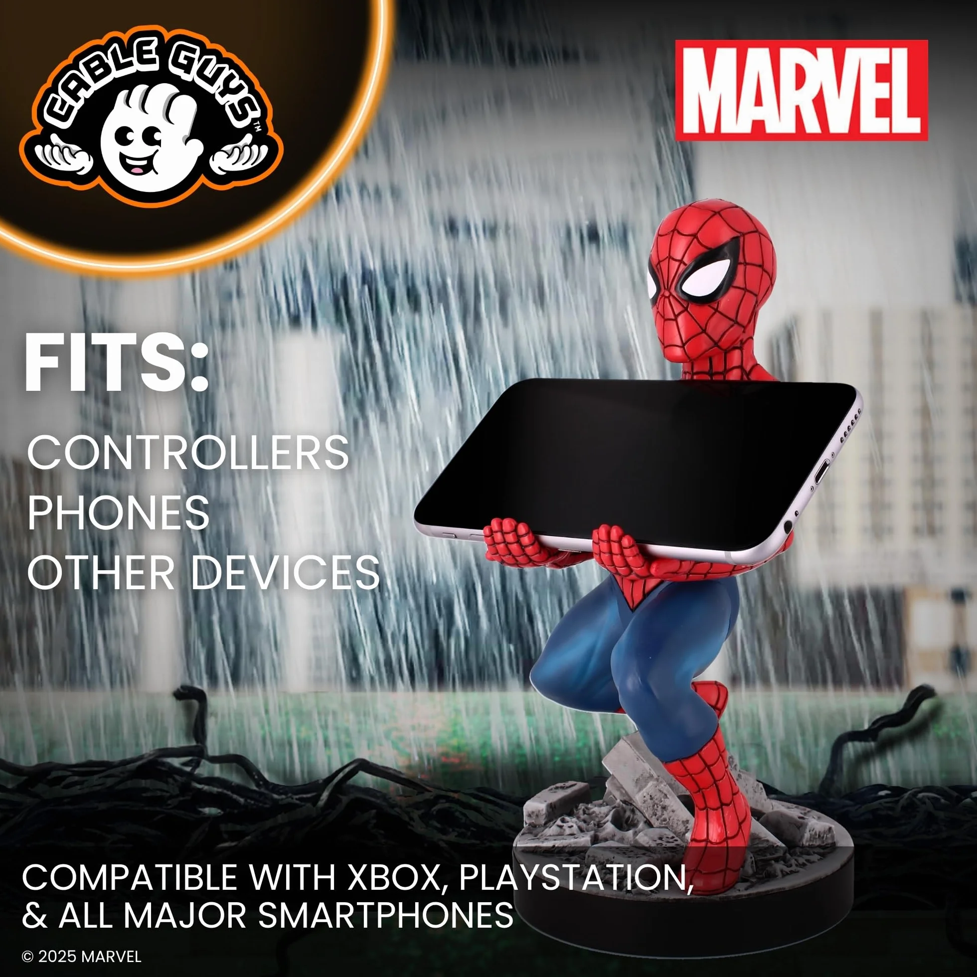 Cable Guys Marvel Spiderman Gaming Accessories Holder Phone Holder for Xbox PlayStation Nintendo Switch