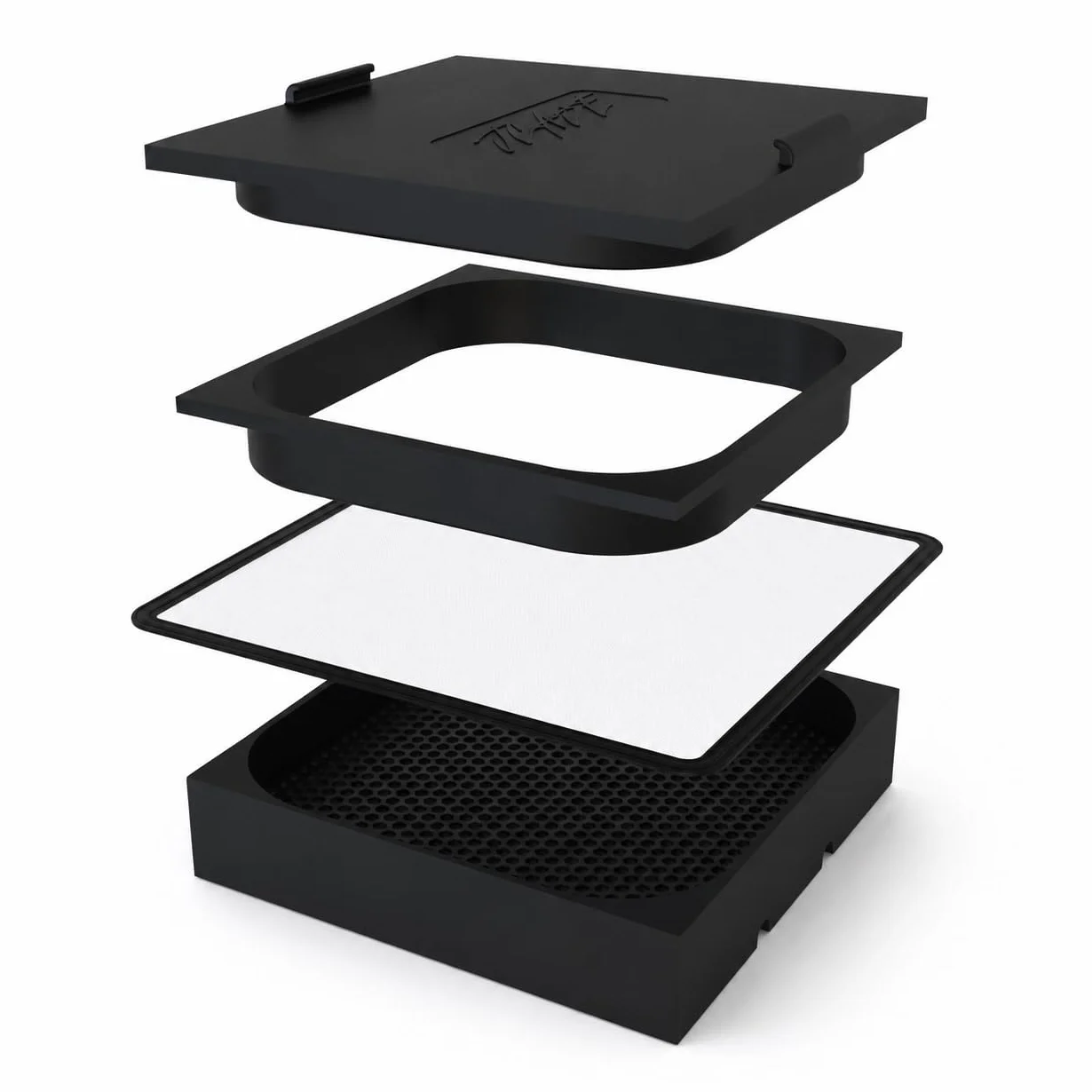 Hazh Vac Small 12 x 3,5 cm – próżniowa prasa filtrująca i ekstraktor cieczy – system filtracji Honeycomb z PETG – w zestawie z nylonowym filtrem siatkowym o grubości 25 mikronów (średni)