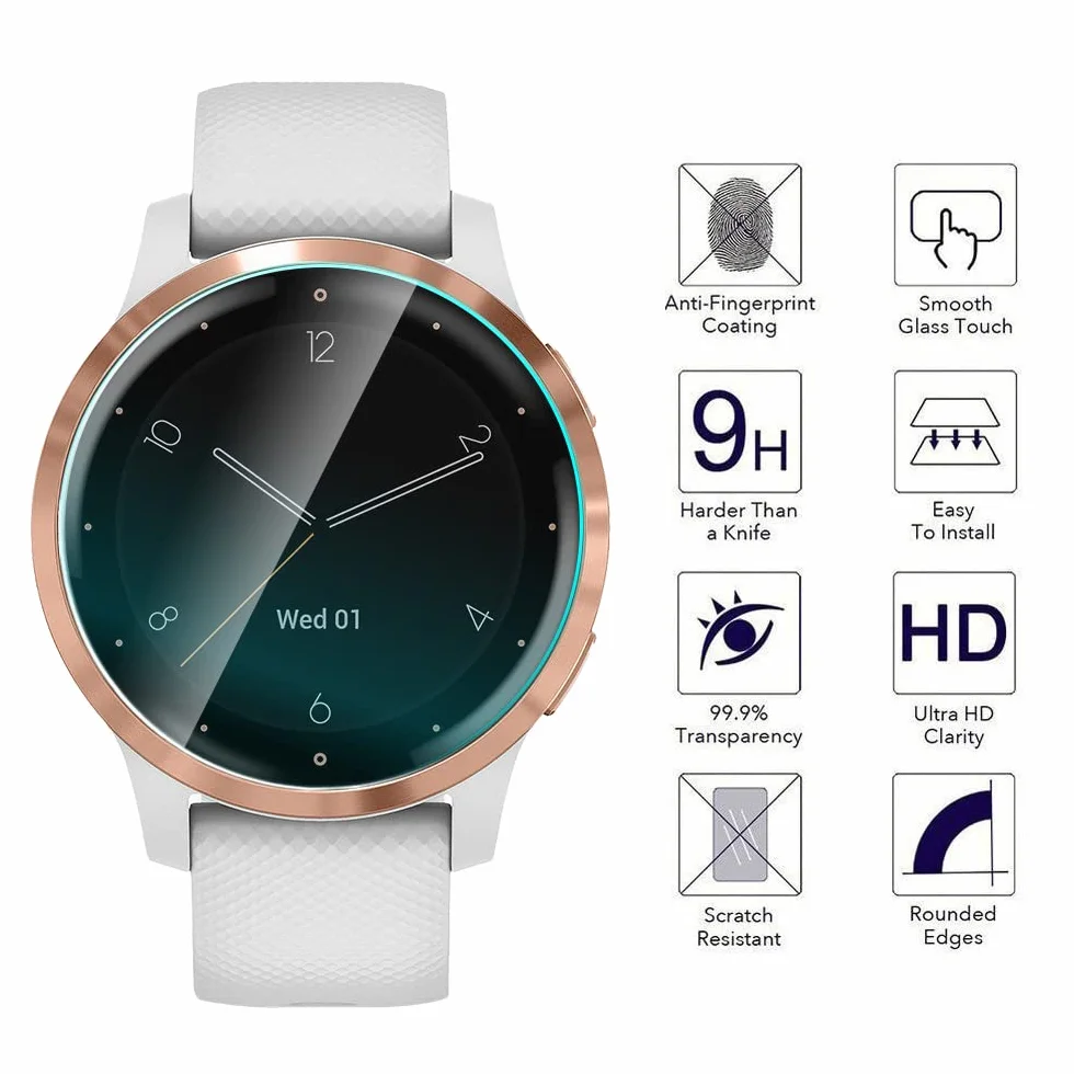 NEWZEROL 4 sztuki folii ochronnej na wyświetlacz do Garmin Vivoactive 4S, TPU o wysokiej rozdzielczości, odporna na zarysowania folia ochronna na odciski palców do Garmin Vivoactive 4S