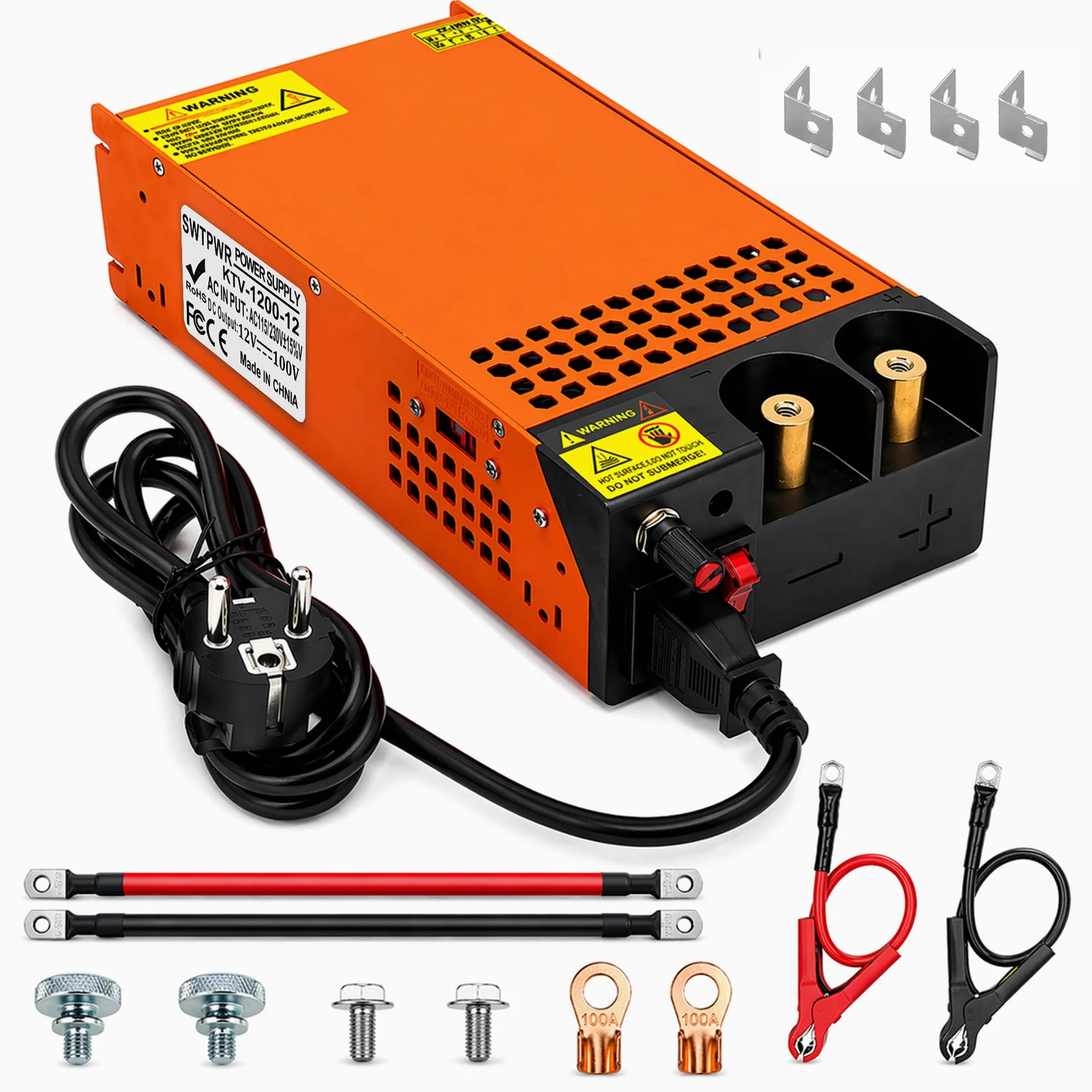 Upgraded AC na DC 12 V 100 A 1200 W zasilacz transformator, zasilacz 230 V AC na DC, transformator 12 V, przemysłowy do listwy świetlnej LED, kamery CCTV, radia SMPS (12 V, 100 A, 1200 W)