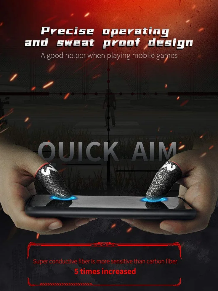 Finger Sleeve zestaw 6 rękawiczek do gier odporne na pot jedwabiste