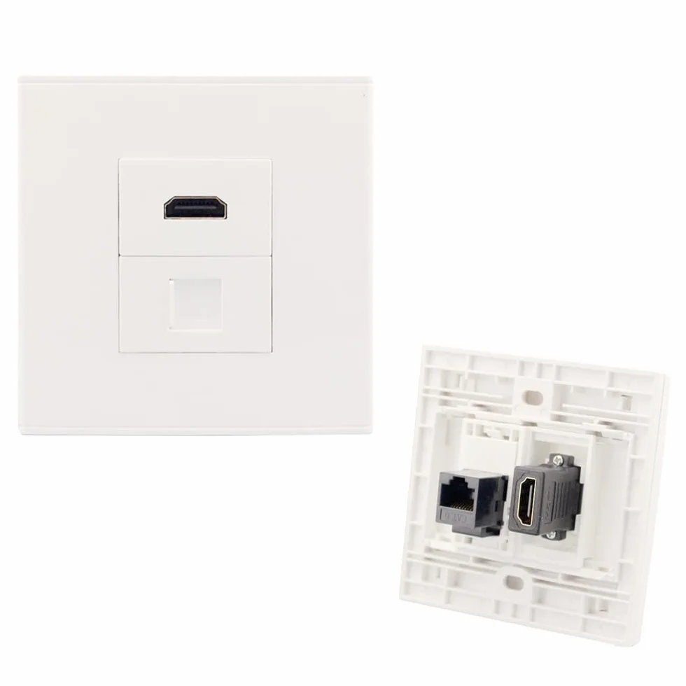 Gniazdo sieciowe CAT6 Gigabit Ethernet RJ45 LAN 86x86 mm czarne