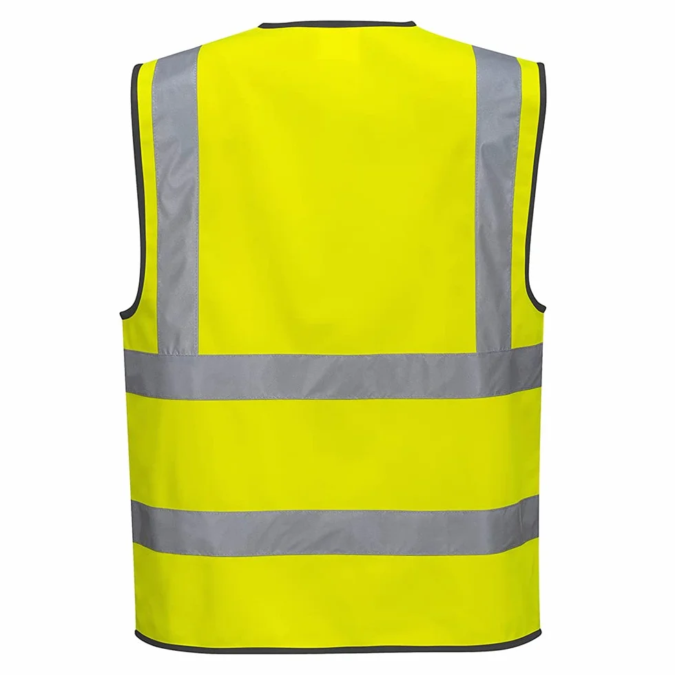 Portwest C375 Ostrzegawcza Zapinana Kamizelka na Zamek Blyskawiczny, Regularny, Rozmiar 2XL, Żółty