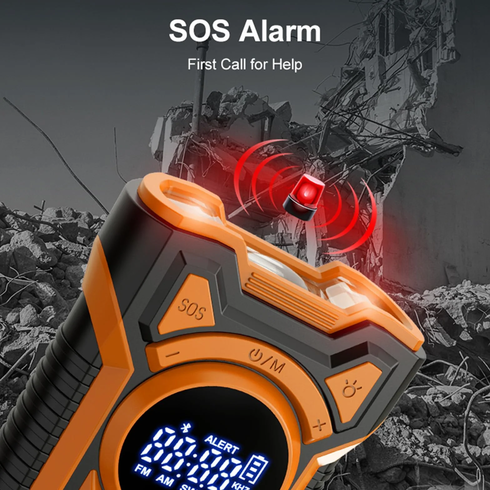Radio awaryjne z ręczną korbą, głośnik Bluetooth na korbę z akumulatorem 5000 mAh, ładowarka słoneczna Power Bank USB AM/FM Radio SOS Alarm Latarka IPX5 Wewnętrzny Outdoor Camping Emergency