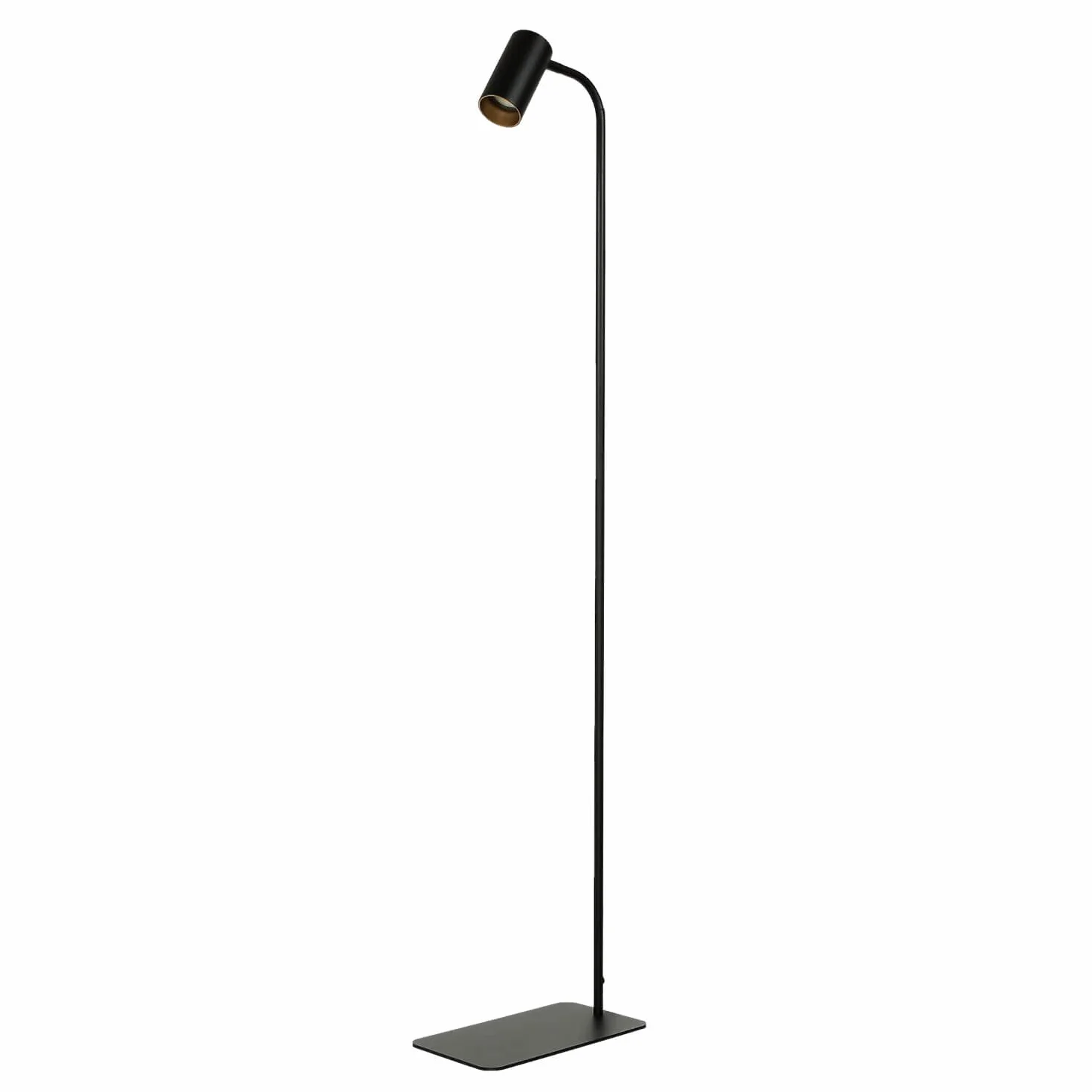 Mała lampa podłogowa czarne złoto, reflektor, obrotowa, przełącznik kablowy, stylowa, GU10, mała, 126 cm, wąska, lampka do czytania, salon, sypialnia, lampa podłogowa
