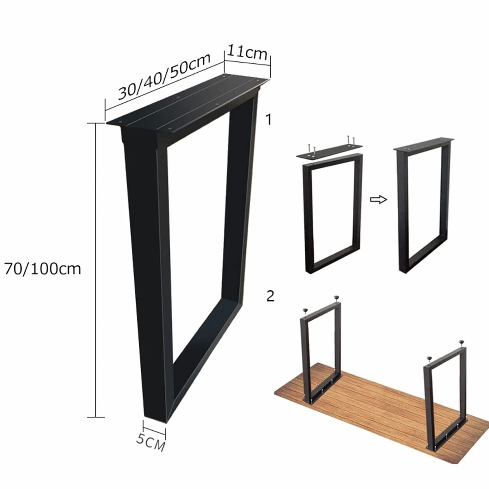 Regulowane, wytrzymałe metalowe nogi do stołu, industrialne i rustykalne, do samodzielnego montażu, do stolików kawowych w jadalni i biurze (srebrne, szer. 30 cm i wys. 70 cm)