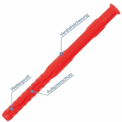 Kołki ramowe 10 x 300 mm, kołek do fasady, kołek przeciwpożarowy ze śrubą sześciokątną SW13 ETA dopuszczenie F90