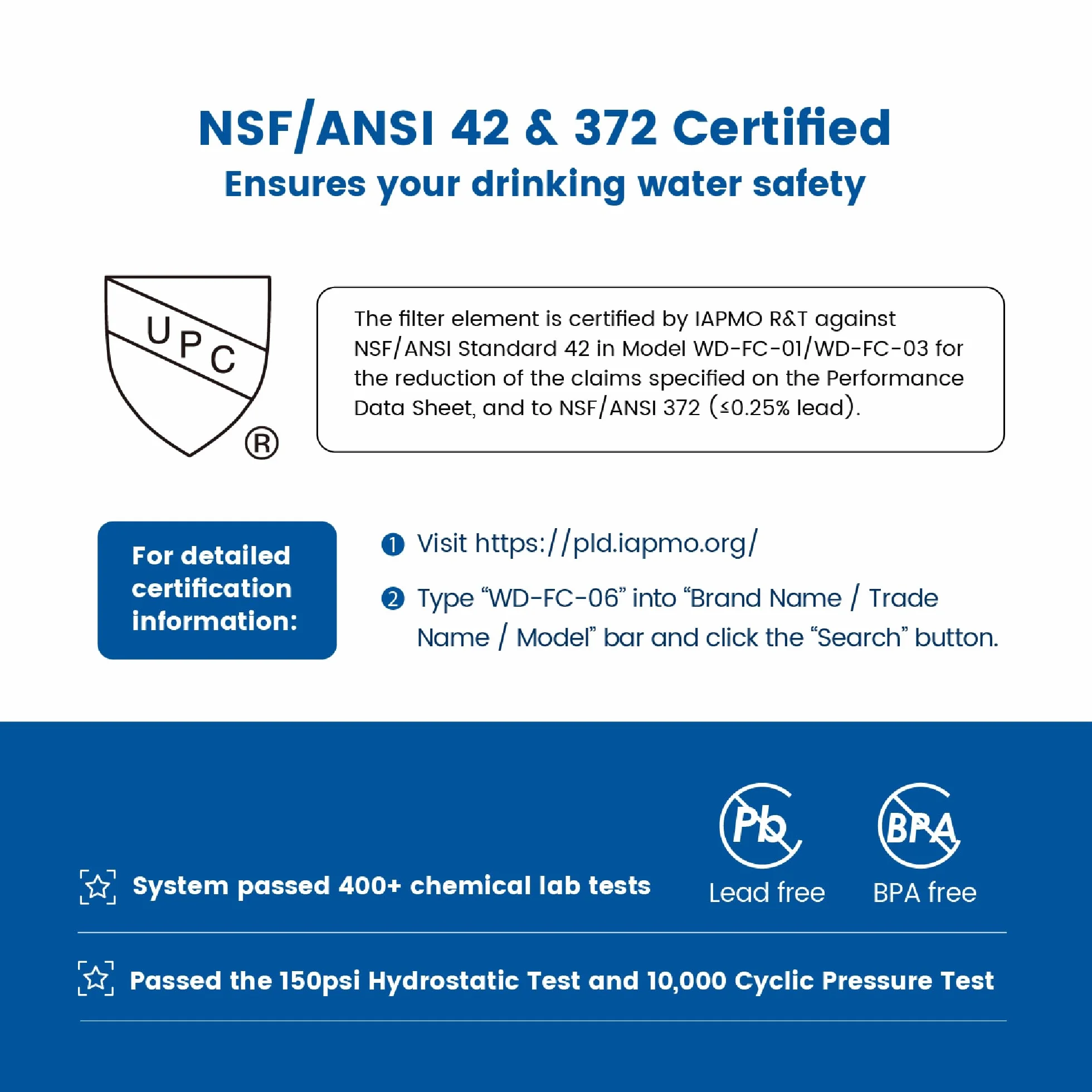 Waterdrop Wymienny filtr wody kran Fitler, 3 filtry-FF-01A | Redukuje chlor, ołów, chlor i inne zanieczyszczenia, utrzymuje się do 9 miesięcy, opakowanie 3 szt