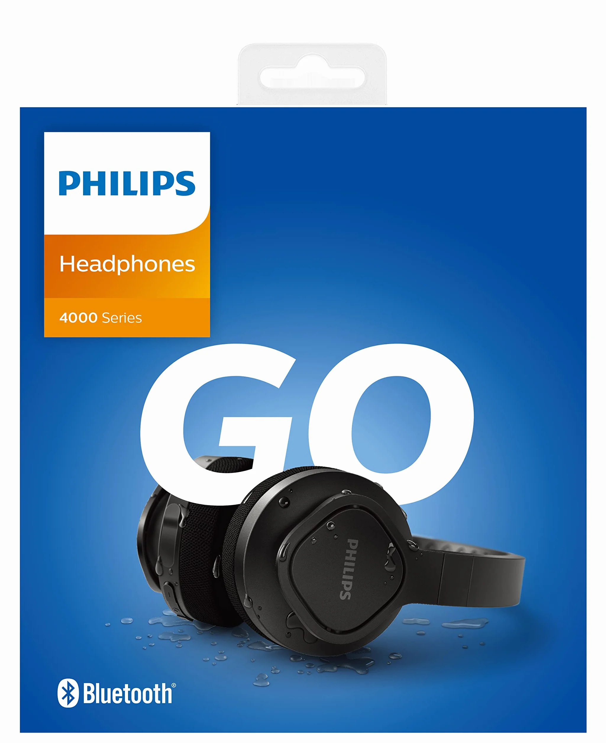 PHILIPS A4216BK/00 Bezprzewodowe Słuchawki Sportowe Nauszne 35 Godzin Odtwarzania, Stopień Ochrony Przed Pyłem i Wodą IP55, Chłodzące Nakładki Nauszne Czarny, 2021/2022 Model, On Ear, Go Sports