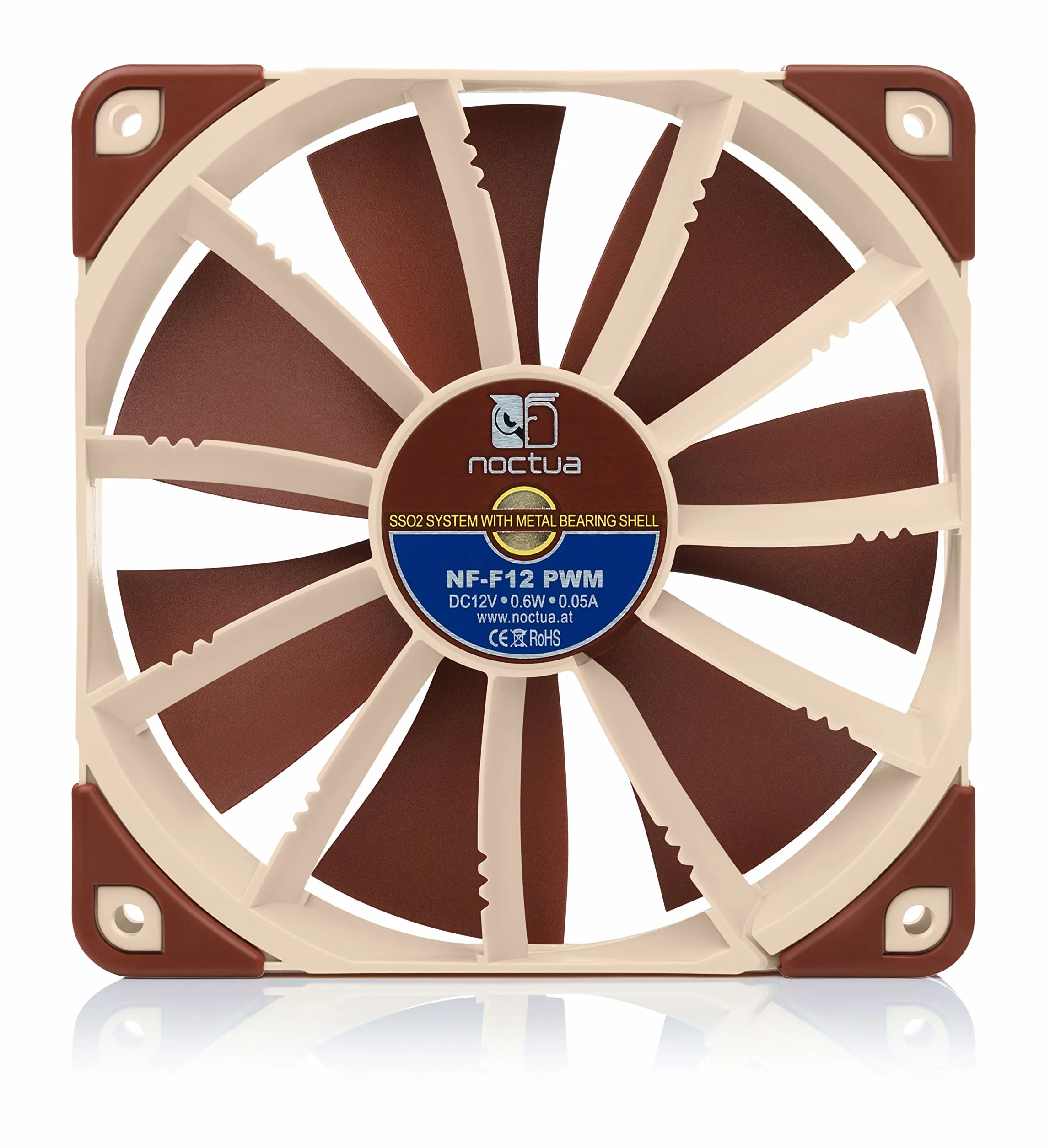 Noctua NF-F12 PWM 120 mm Cichy Wentylator Klasy Premium Brązowy 4-Pinowy