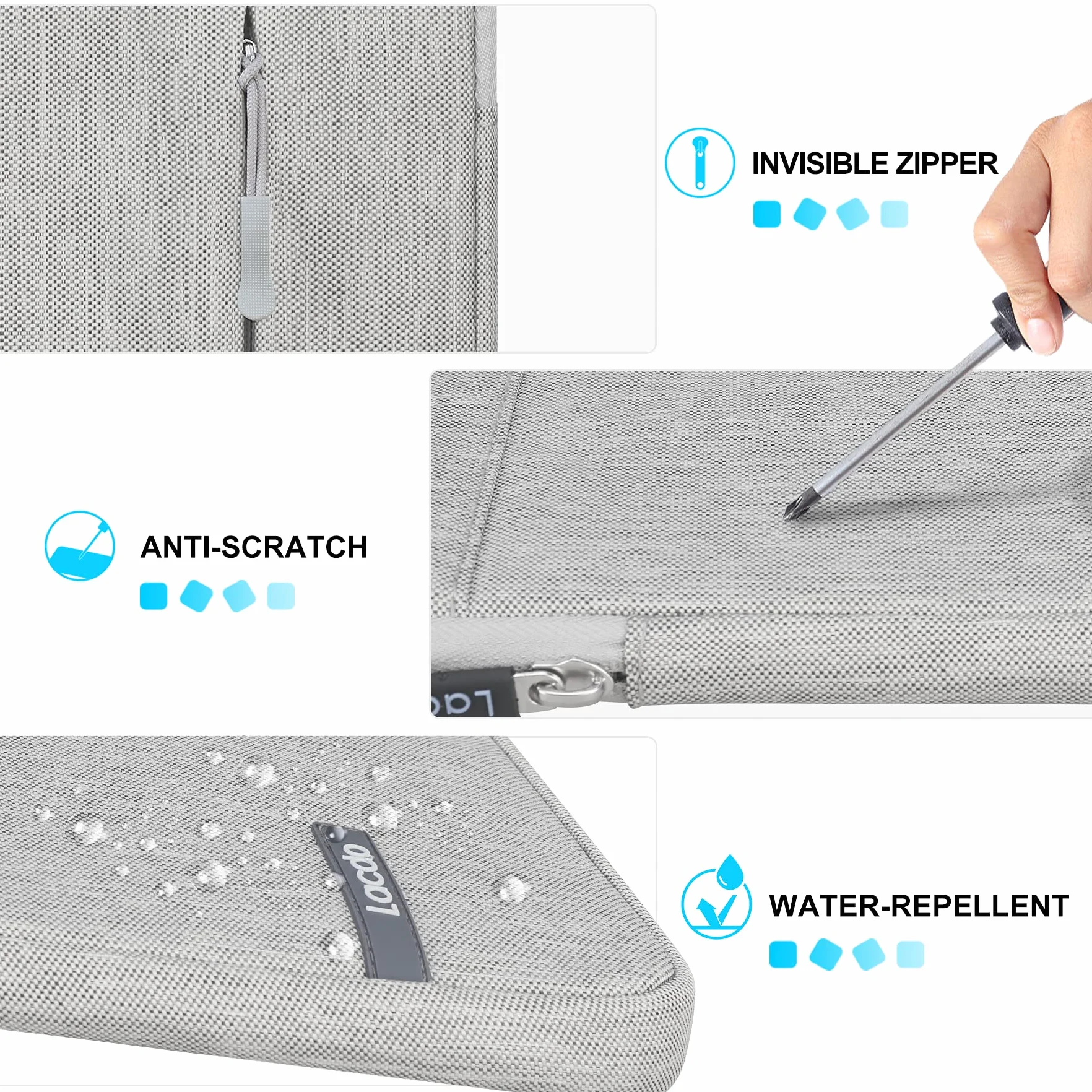 Lacdo Torba na tablet Pokrowiec ochronny iPad Mini 7 A17 Pro Lenovo Tab M8 Samsung Galaxy Tab A7 Lite 8.7" Hydroizolacji Szary