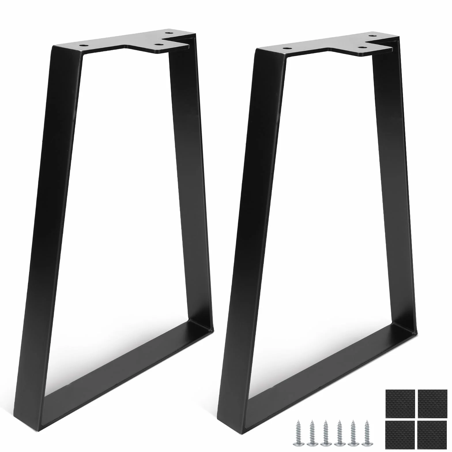 DBREAKS 35 cm trapezowe nogi stołowe, czarne trapezowe nogi stołowe, metalowe nóżki meblowe, rama stołu, prowadnice stołu ze śrubami, prowadnice meblowe do samodzielnego wykonania stolika kawowego