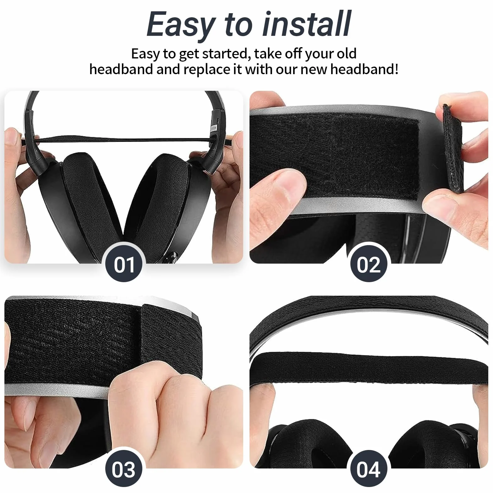 1 para nauszników i 1 zapasowa opaska do SteelSeries Arctis 7/7+/7P/7P+/7X/7X+/9/9X/Pro/Prime Wireless Gaming Słuchawki z pianką izolacyjną akustyczną wymienna (czarny + biały)