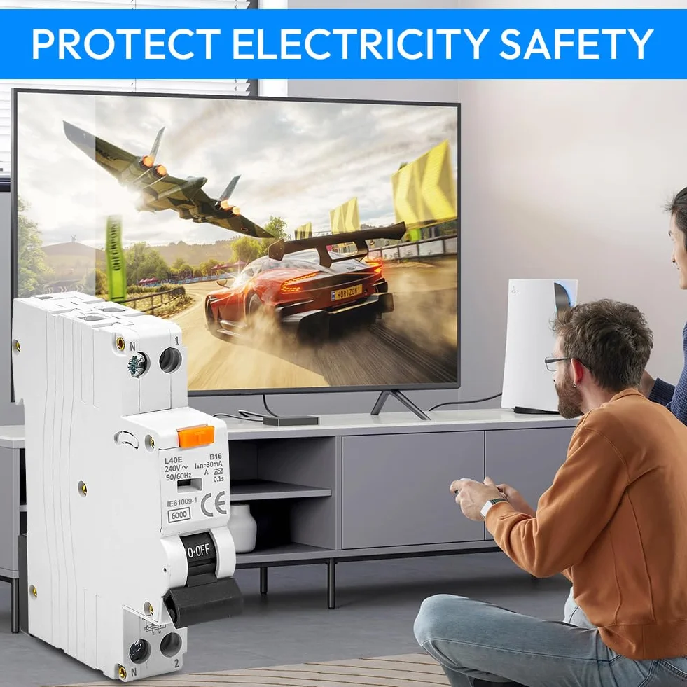 Wyłącznik Fi ls 16a, RCBO B16A 30mA, wyłącznik różnicowoprądowy, 230 V, 1P+N, typ A, RCD Protected Circuit Breaker, DIN Rail Mounting, Curve C