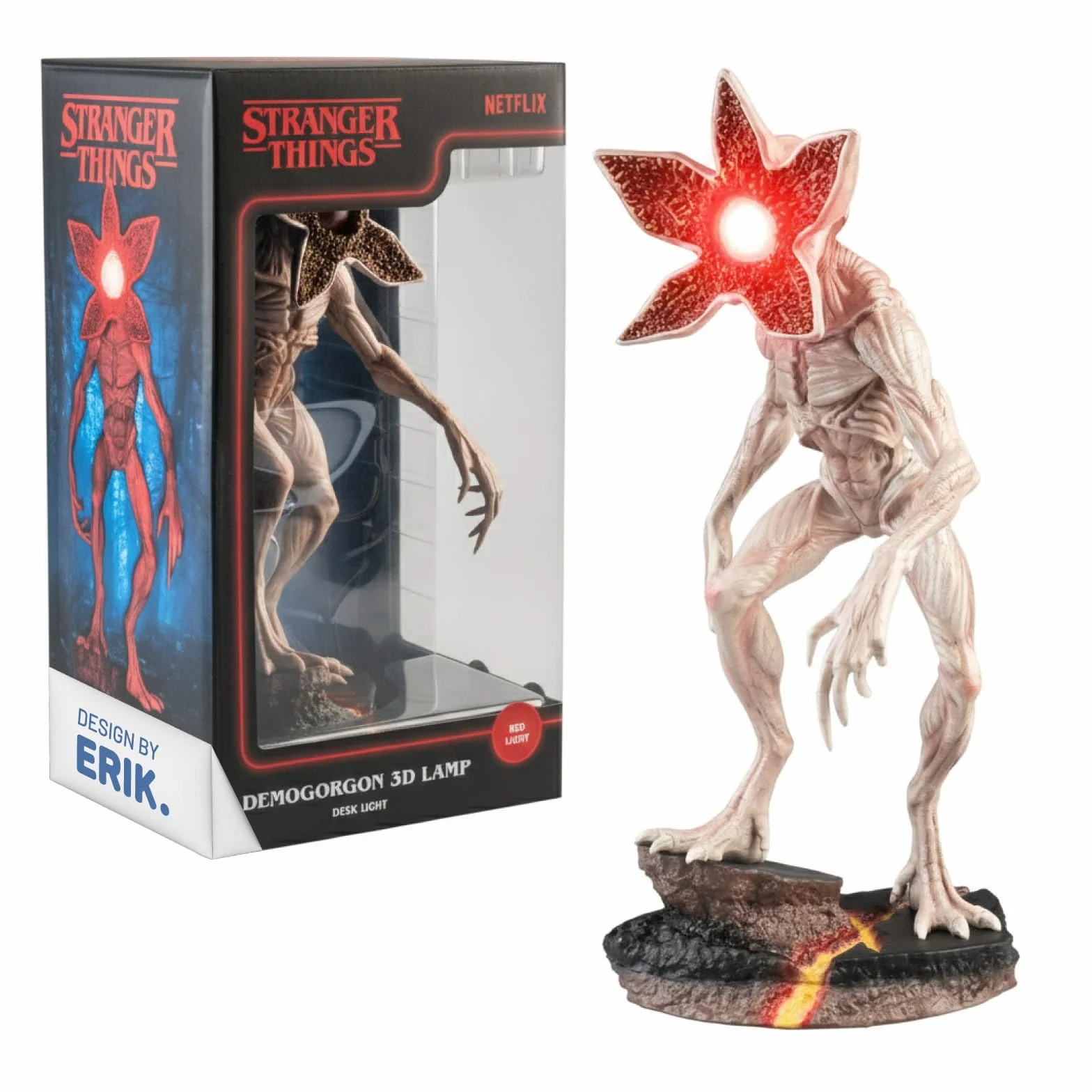 Grupo Erik Baterry Lamp - Stranger Things Gifts | Night Light Kids, Night Lamp Bedside, Mood Lighting, Nightlight | Demogorgon Stranger Things Merchandise, Cool Room Decor