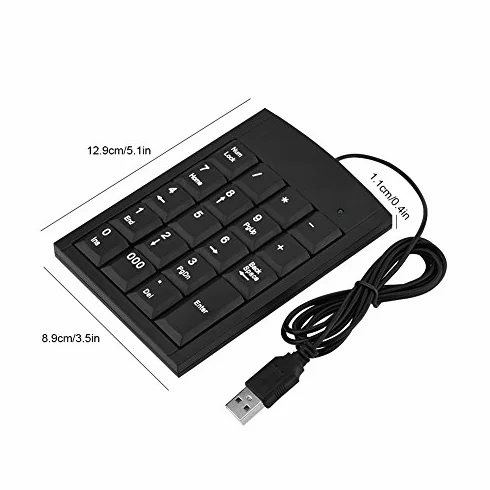Yosoo Health Gear Klawiatura numeryczna USB 19 klawiszy przenośna mini do laptopa PC