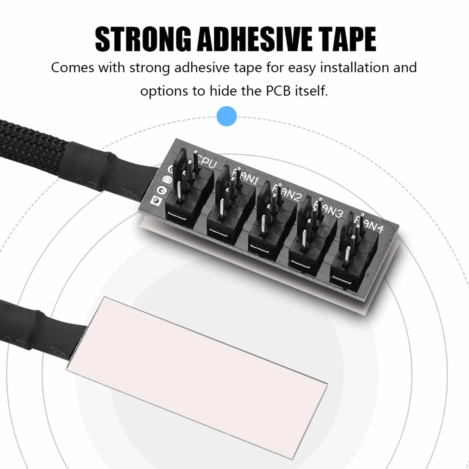 Ejoyous PWM Fan Hub, PC 5-Way Shołtter Hub Cable Kabel 4-pin PWM Fanaby 1 Gniazdo na 5 Wtyczkach