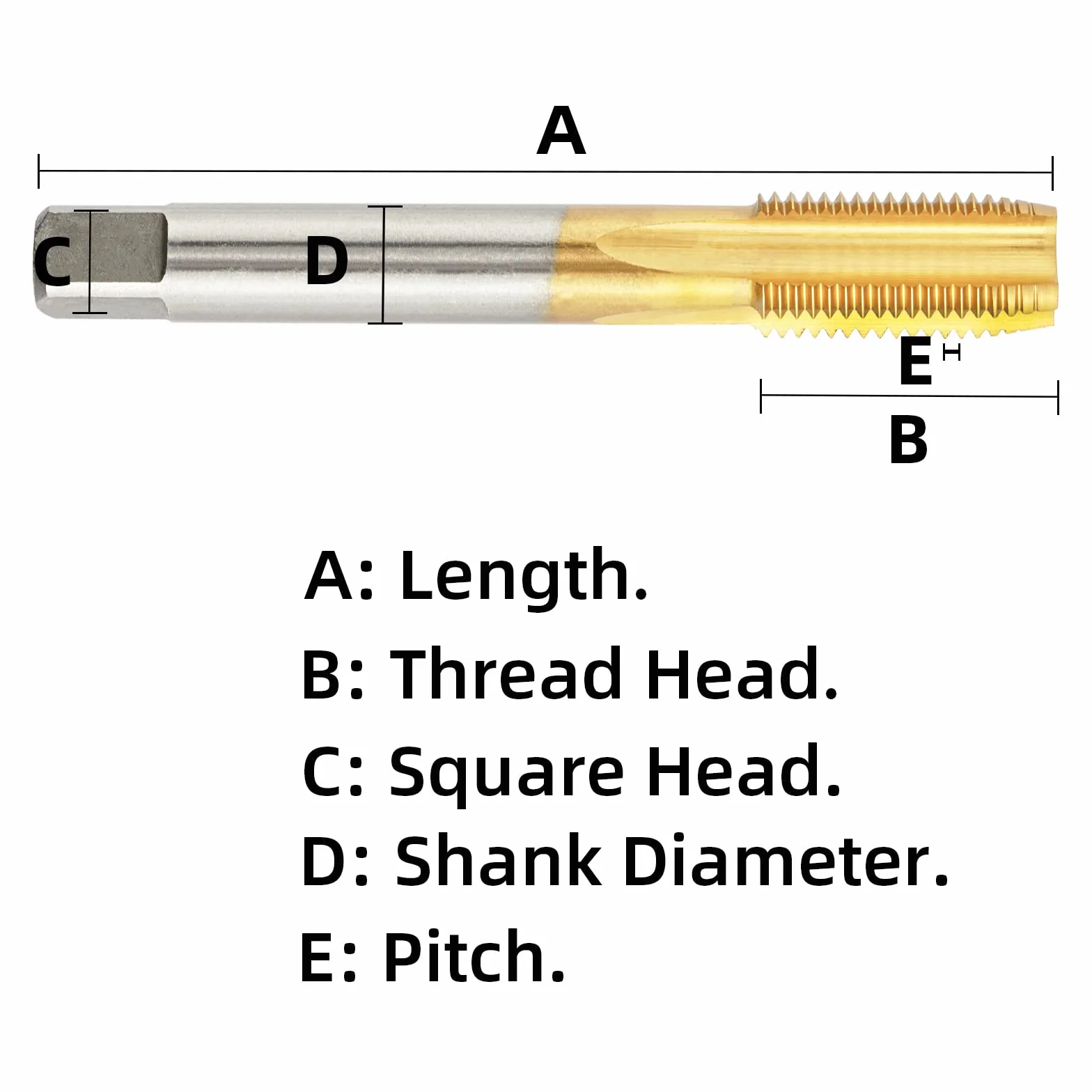 HSS 1/2"-36 UNS Ti-Coated kran maszynowy, 1/2 x 36 UNS gwintowany kran z gwintem z powłoką tytanową prawa ręka