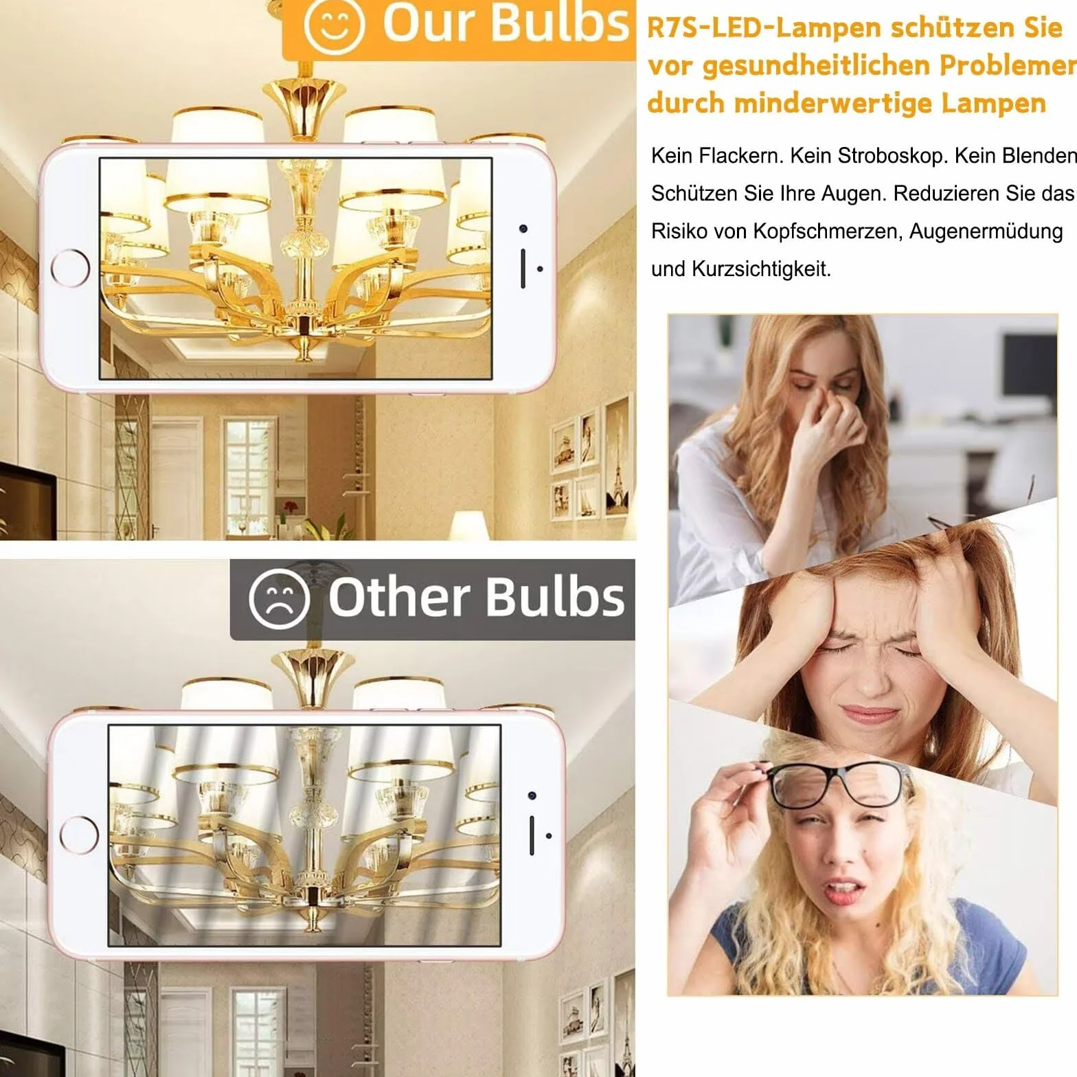 R7S żarówka LED 20 W, ściemniana, 78 mm, zamiennik do halogenu 200 W, 2000 lm, naturalna biel, 4000 K, bez migotania, energooszczędna, kąt świecenia 360°, 4-pak do oświetlenia wewnętrznego i