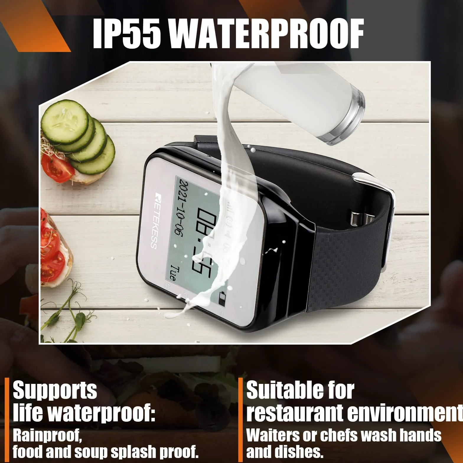Retekess TD108 Restaurant Pager System Wywołanie Kelnera Portugalski Angielski 72H Czas Czuwania