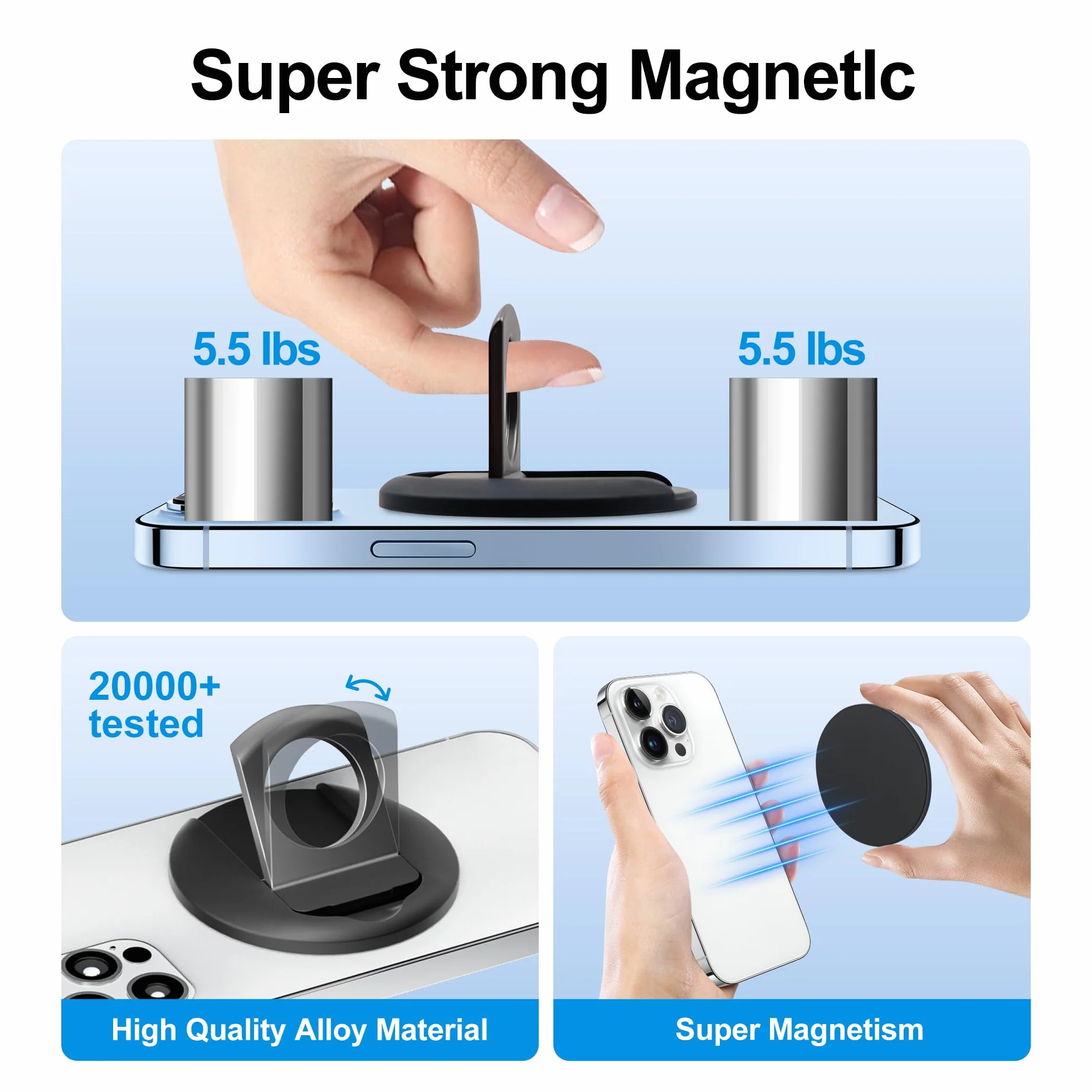 Magnetyczny uchwyt na kamerę aluminiowy do iPhone'a 12 13 14 15 Laptop Mac Czarny