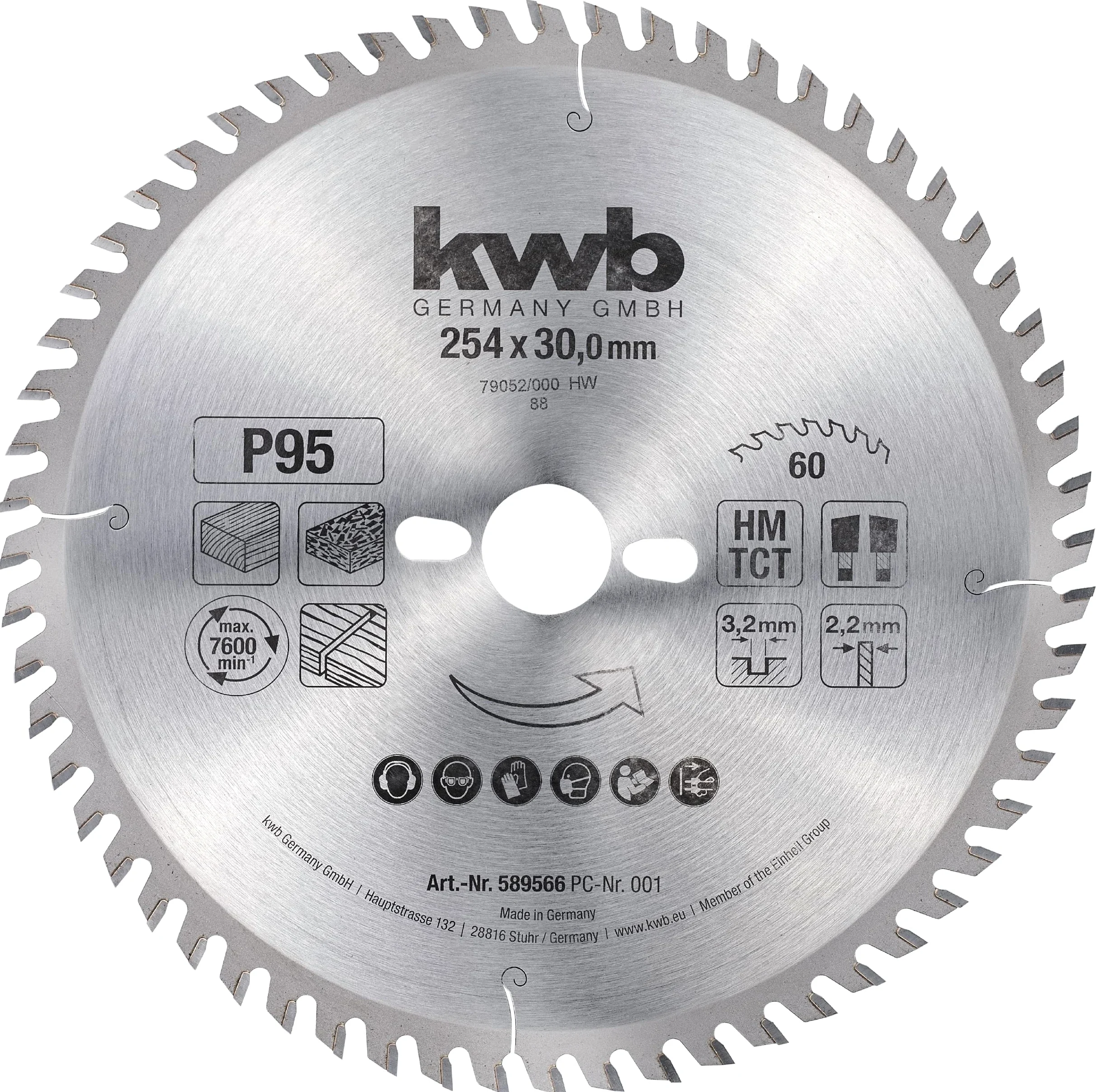 kwb Brzeszczot do piły tarczowej 254 x 30 mm, bardzo precyzyjne cięcie, brzeszczot nadaje się do blatów roboczych, drewna i płyt powlekanych