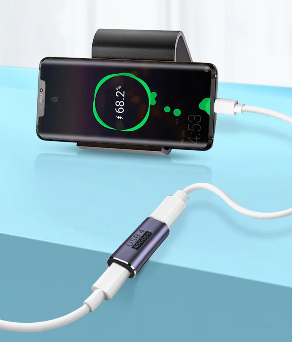 Adapter USB C do gniazda, przedłużacz USB typu C, 40 Gbit/s, 100 W, 8K/60 Hz, Thunderbolt 4/3