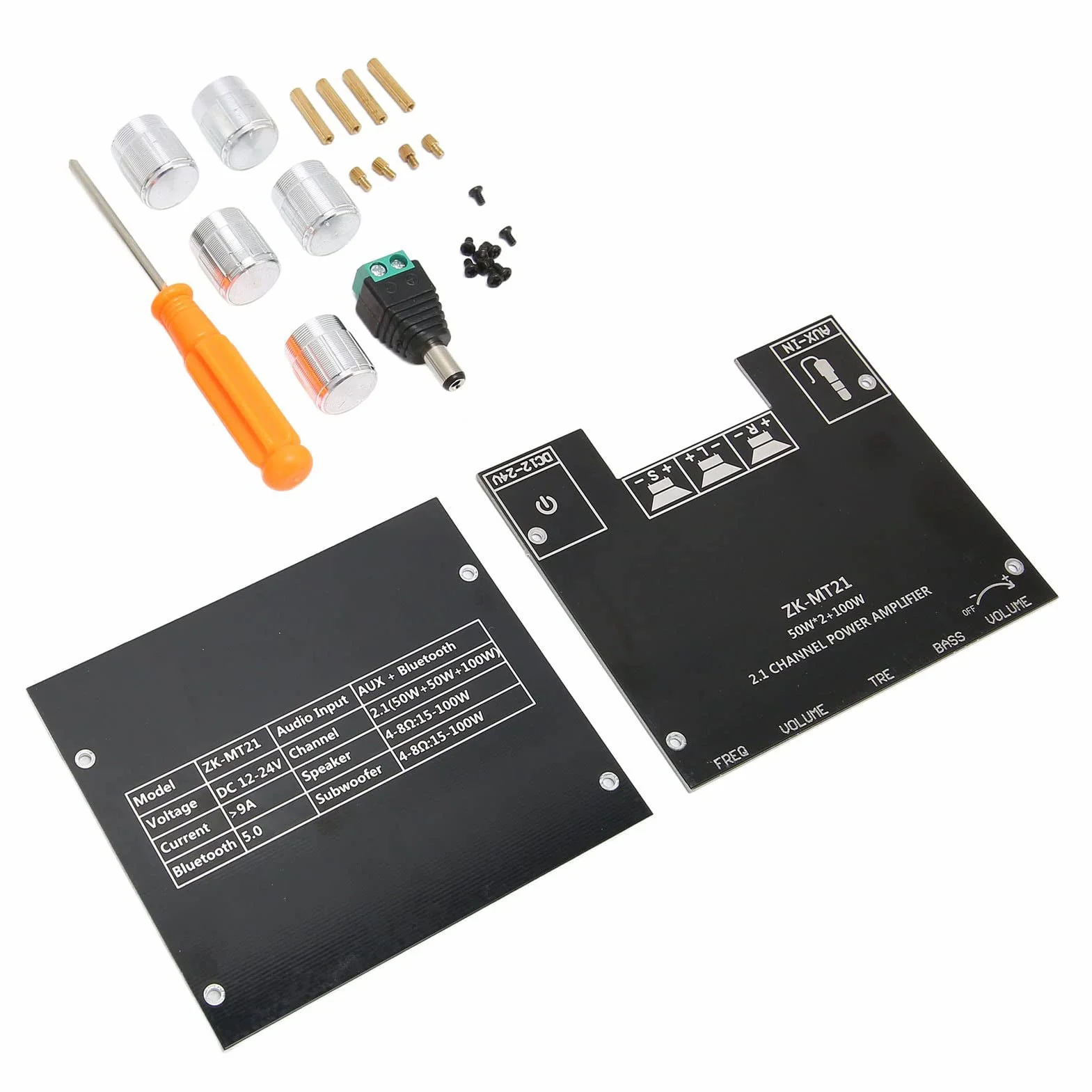 ZK-MT21 2.1-kanałowa Płytka Wzmacniacza Subwoofera Bluetooth 50Wx2+100W DC12-24V