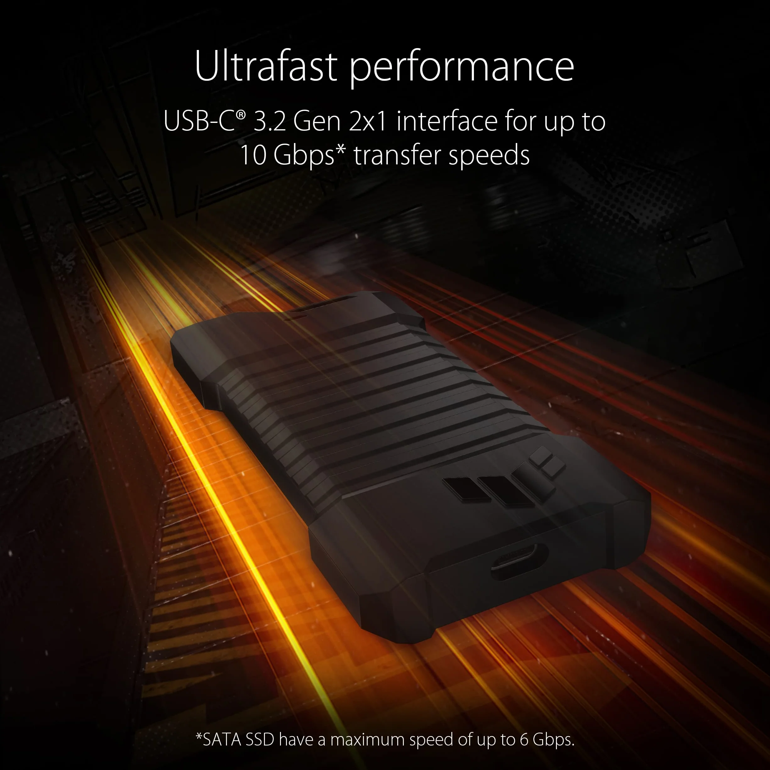 ASUS TUF Gaming A1 obudowa SSD USB-C 3.2 Gen 2x2 M.2 NVMe PCIe SATA MIL-STD-810H wodoodporna