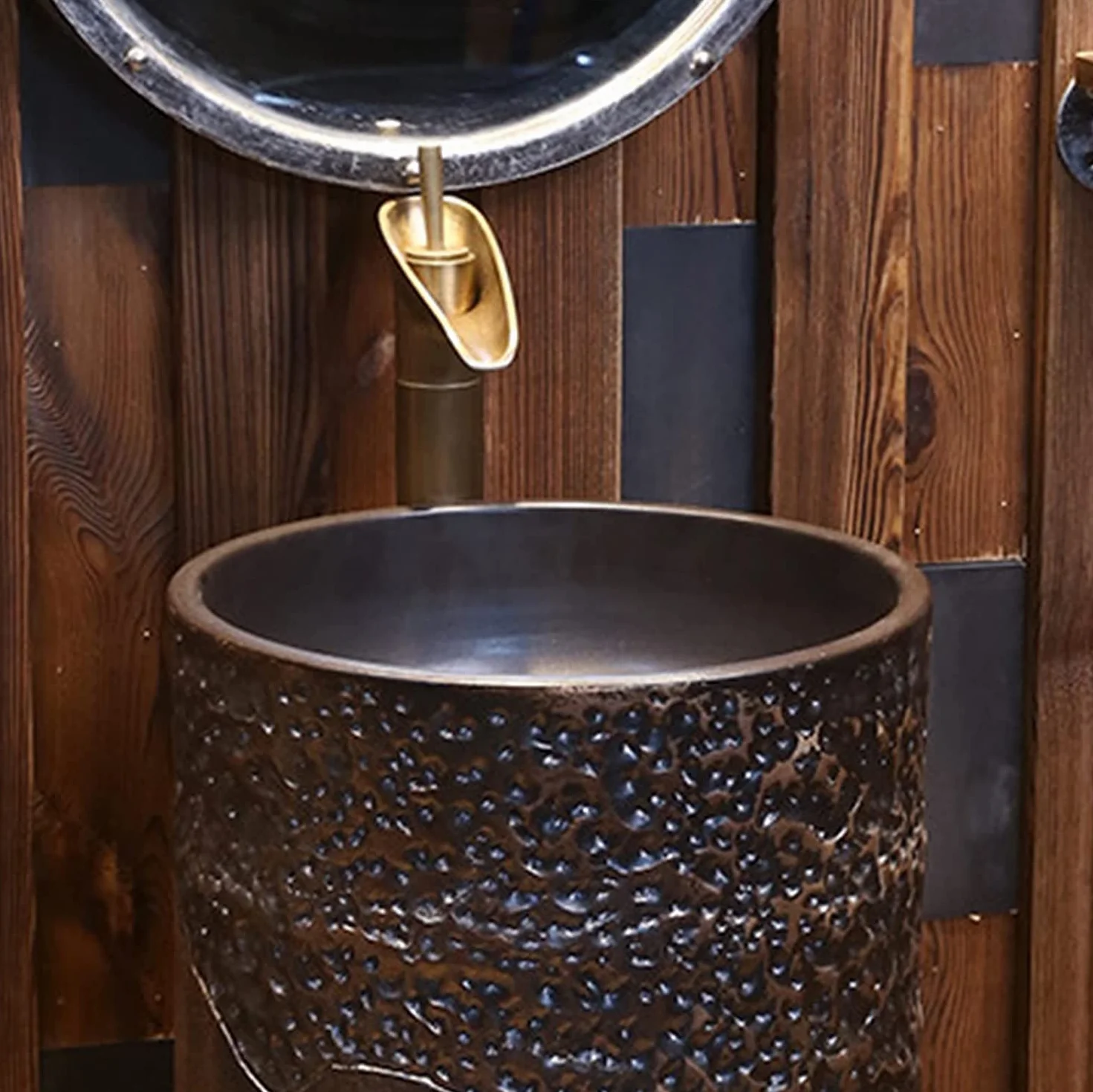 Wolnostojąca umywalka łazienkowa na cokole Art Hotel Home owalny zlew łazienkowy, umywalka łazienkowa z podstawą ceramiczna umywalka do (jedna bez lustra)