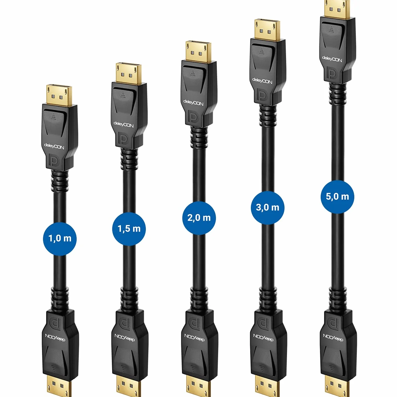deleyCON 3,0m Kabel DisplayPort 8K 1.4 Czarny do Monitorów Gamingowych 360Hz HBR3 DSC HDR10