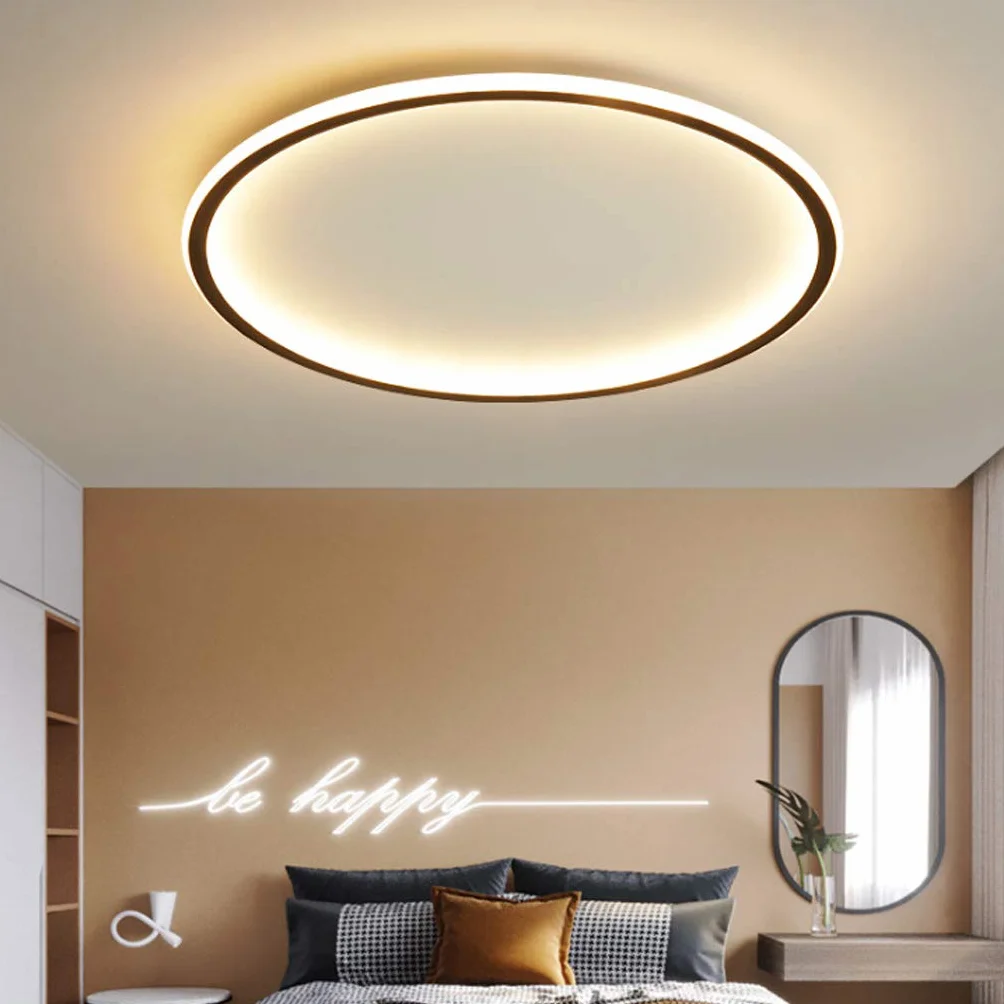 Lampa sufitowa LED, nowoczesna, minimalistyczna, ultra cienka, okrągła lampa sufitowa, metalowa, akrylowa, ściemniana, z pilotem zdalnego sterowania, oświetlenie sufitowe, do sypialni, salonu,